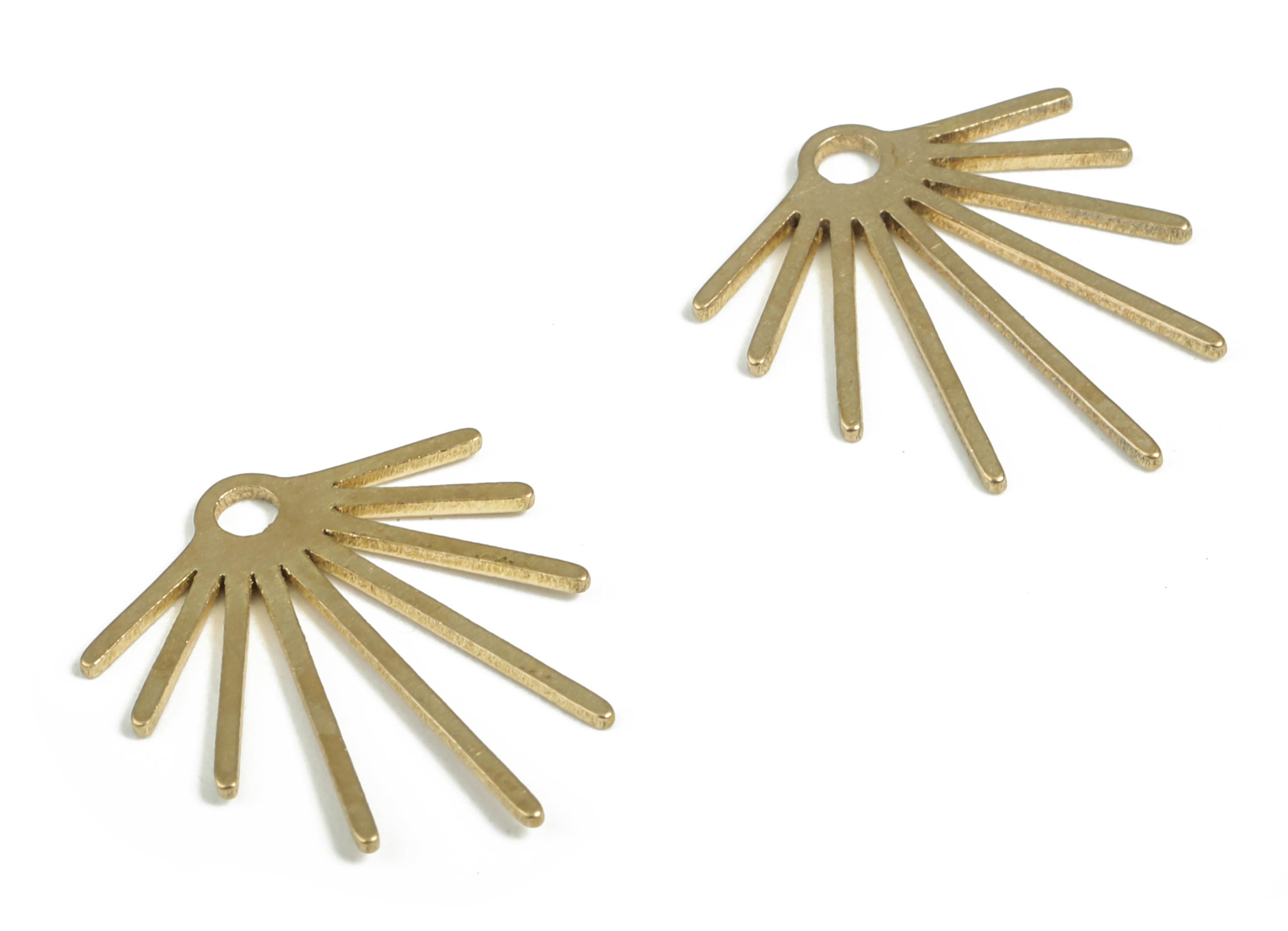 Brass Fringe Earring Charms - Raw Brass Fringe Pendant - Earring Findings - DIY Jewelry Making Supplies - 16.02x13.9x0.58mm - PP3935 - DOMEDBAZAAR