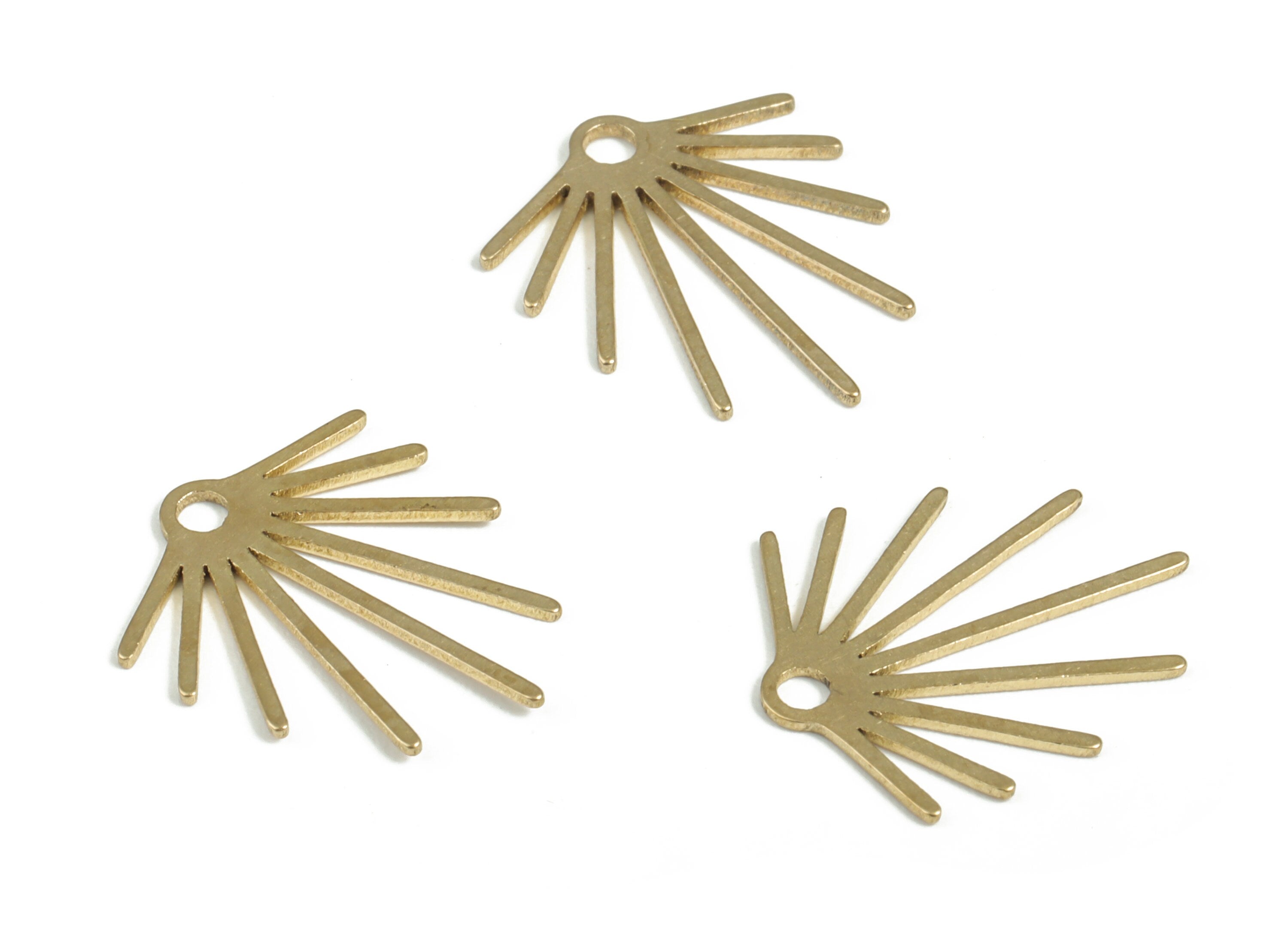 Brass Fringe Earring Charms - Raw Brass Fringe Pendant - Earring Findings - DIY Jewelry Making Supplies - 16.02x13.9x0.58mm - PP3935 - DOMEDBAZAAR