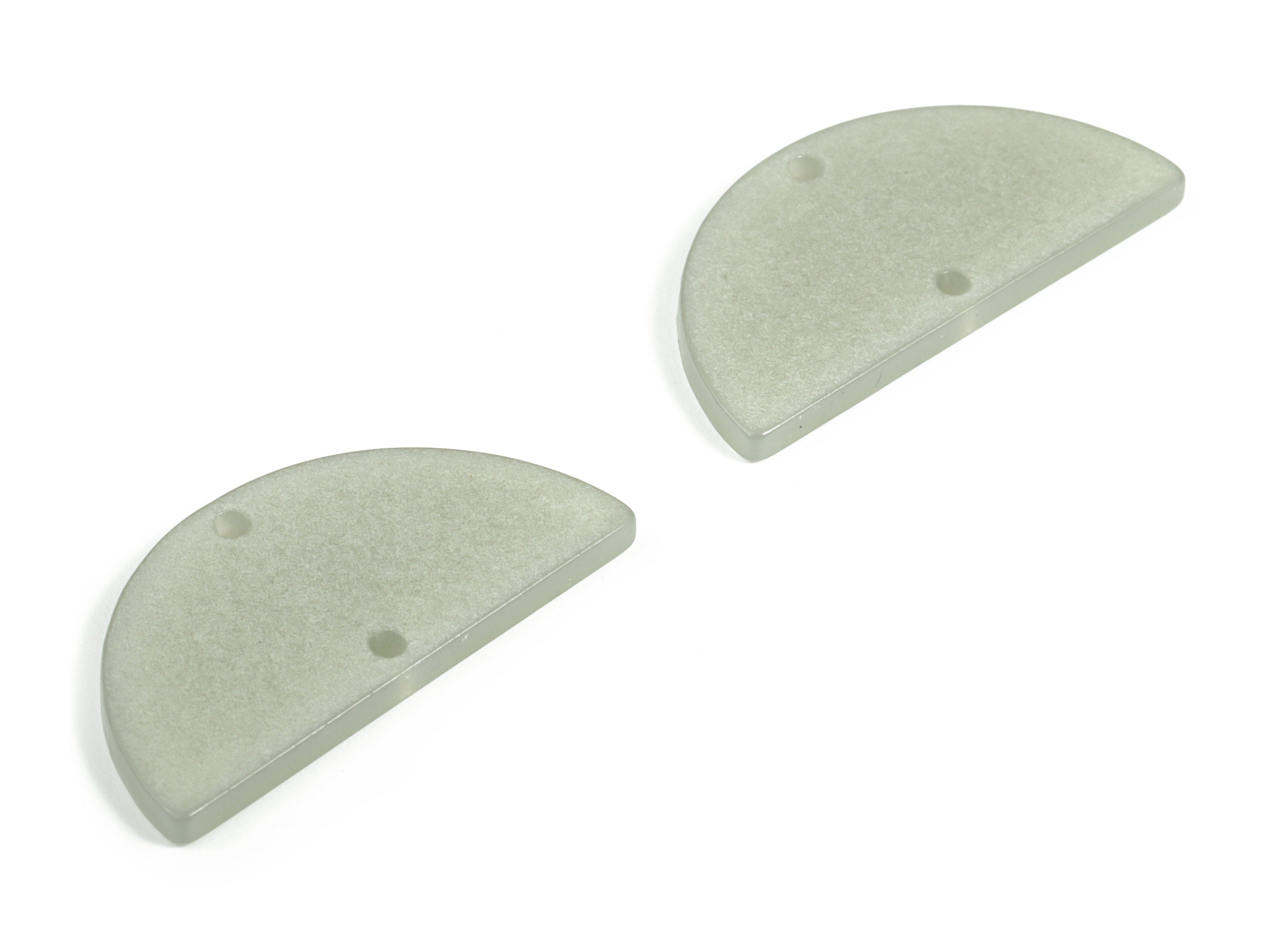 Acrylic Semicircle Earring Connectors - Acrylic Half Moon Charms - 2 Holes - Jewelry Supplies - Color Code:A627 - 34x17x2.3mm - AC1218-A627 - DOMEDBAZAAR