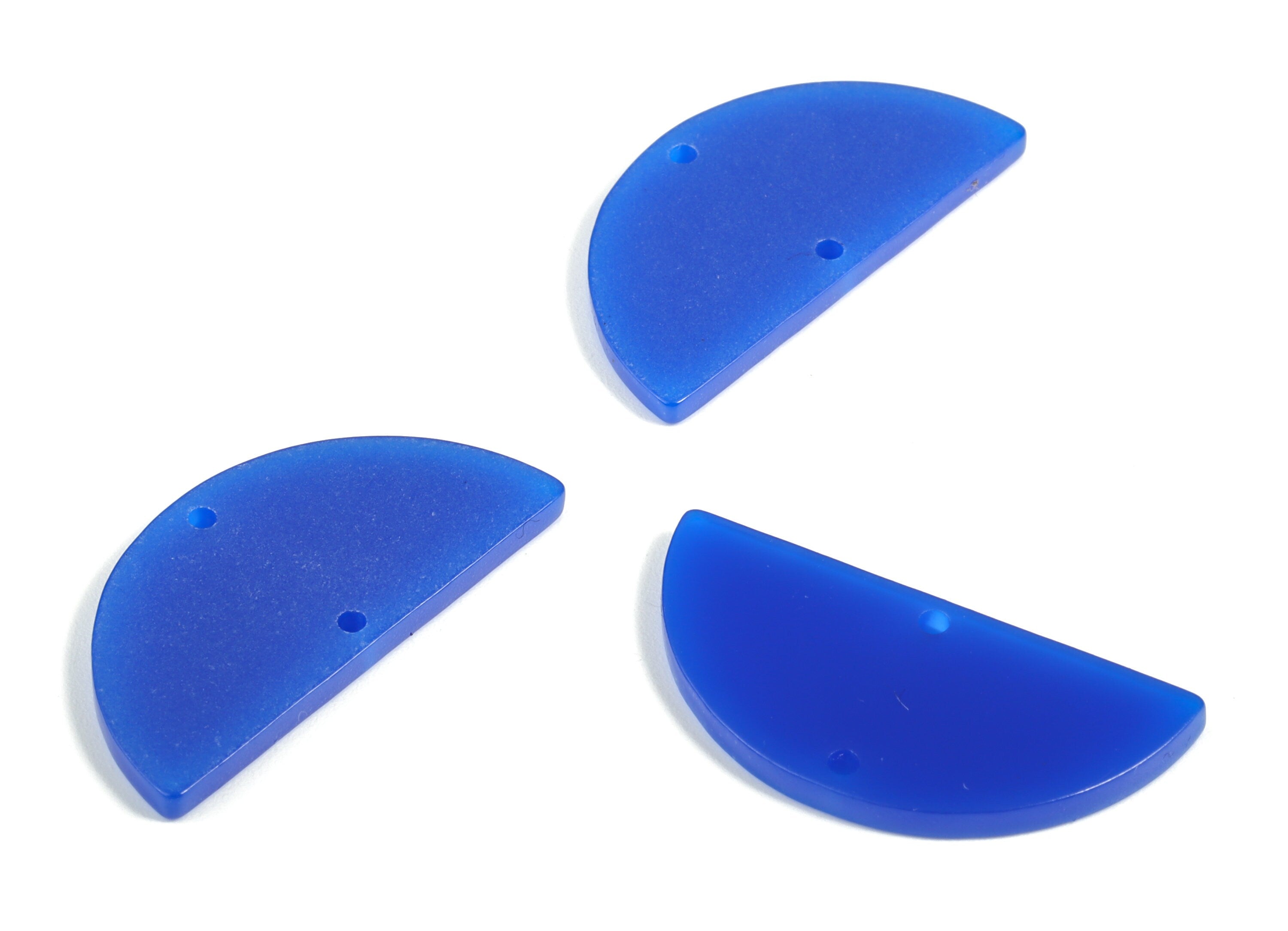 Acrylic Semicircle Earring Connectors - Acrylic Half Moon Charms - 2 Holes - Jewelry Supplies - Color Code:A618 - 34x17x2.3mm - AC1218-A618 - DOMEDBAZAAR