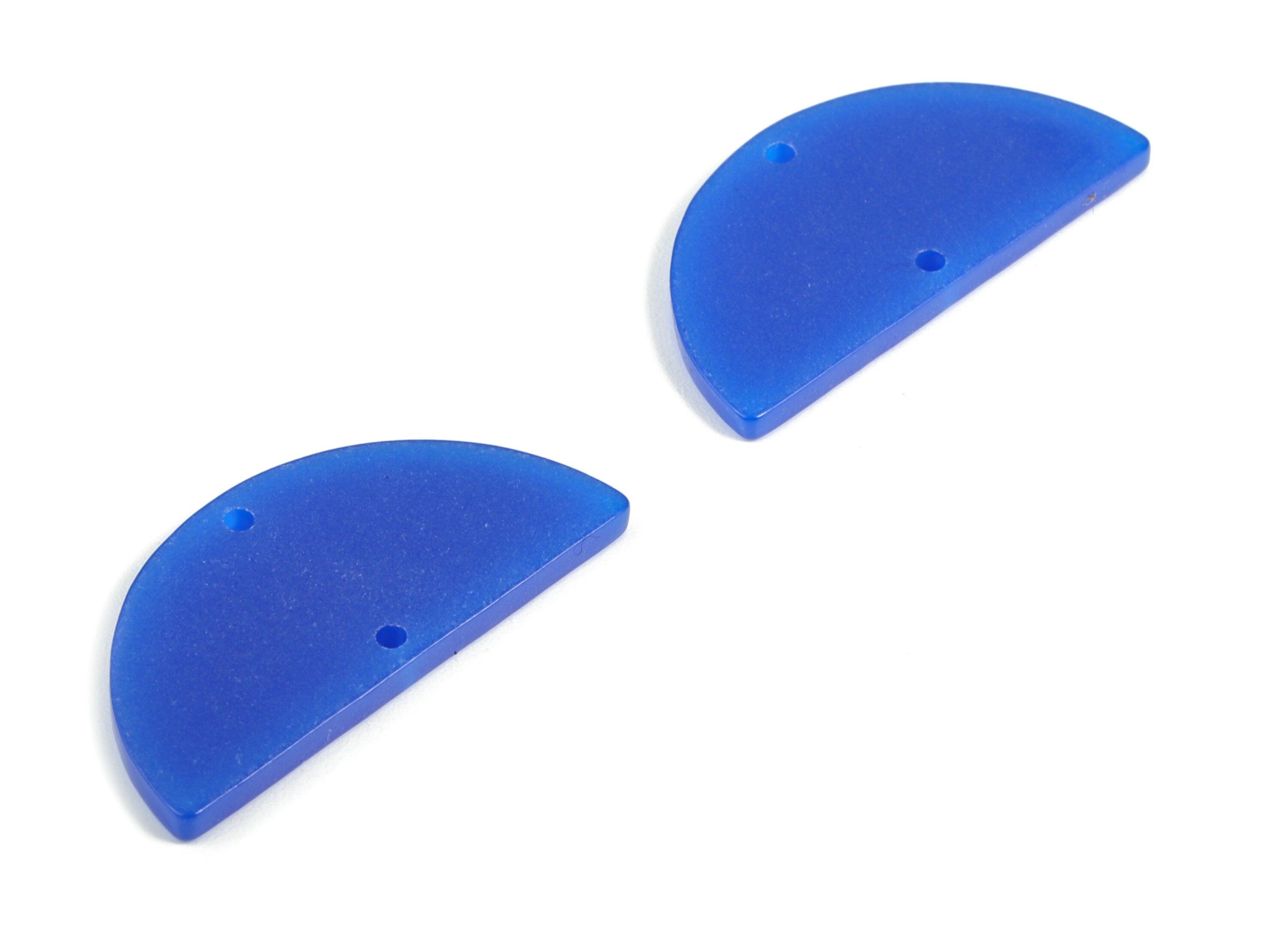 Acrylic Semicircle Earring Connectors - Acrylic Half Moon Charms - 2 Holes - Jewelry Supplies - Color Code:A618 - 34x17x2.3mm - AC1218-A618 - DOMEDBAZAAR