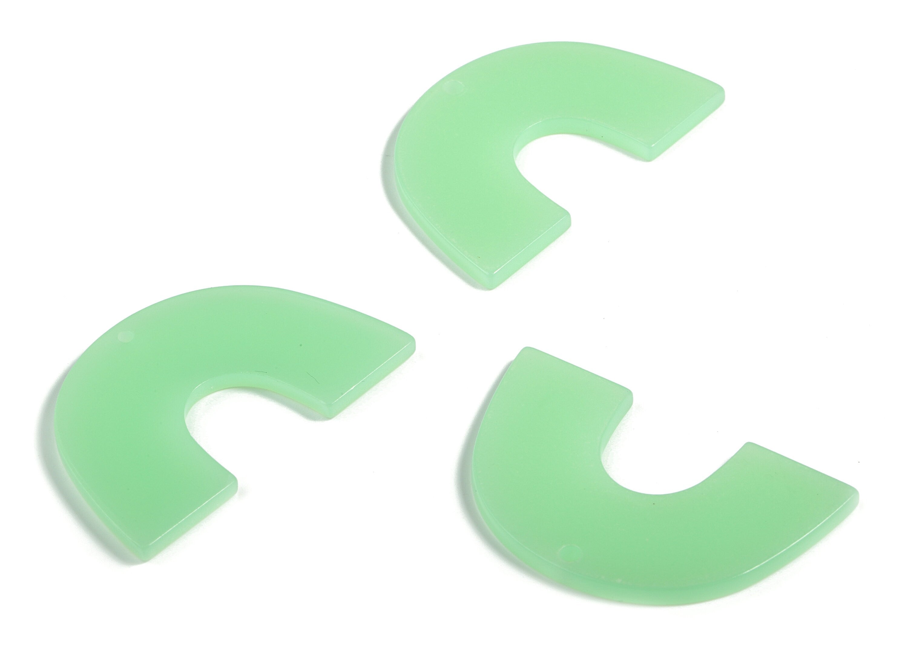 Acrylic Semicircle Earring Charms - Acrylic U Pendant Findings - Jewelry Supplies - Color Code: A611 - 40.25x25.55x2.42mm - AC2018-A611 - DOMEDBAZAAR