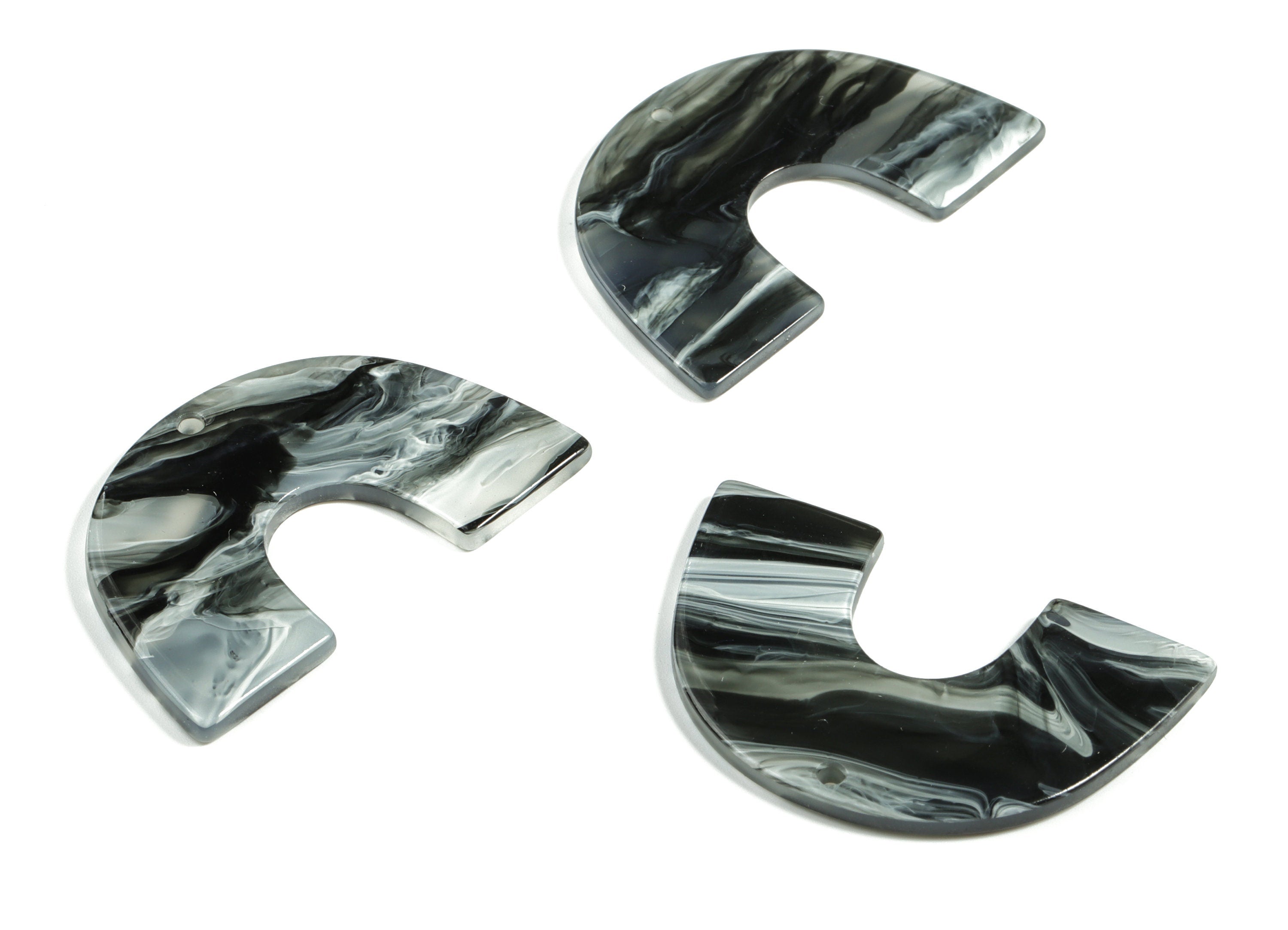Acrylic Semicircle Earring Charms - Acrylic U Pendant - Jewelry Making Supplies - Color Code:A626 - 40.14x25.74x2.30mm - AC2018-A626 - DOMEDBAZAAR