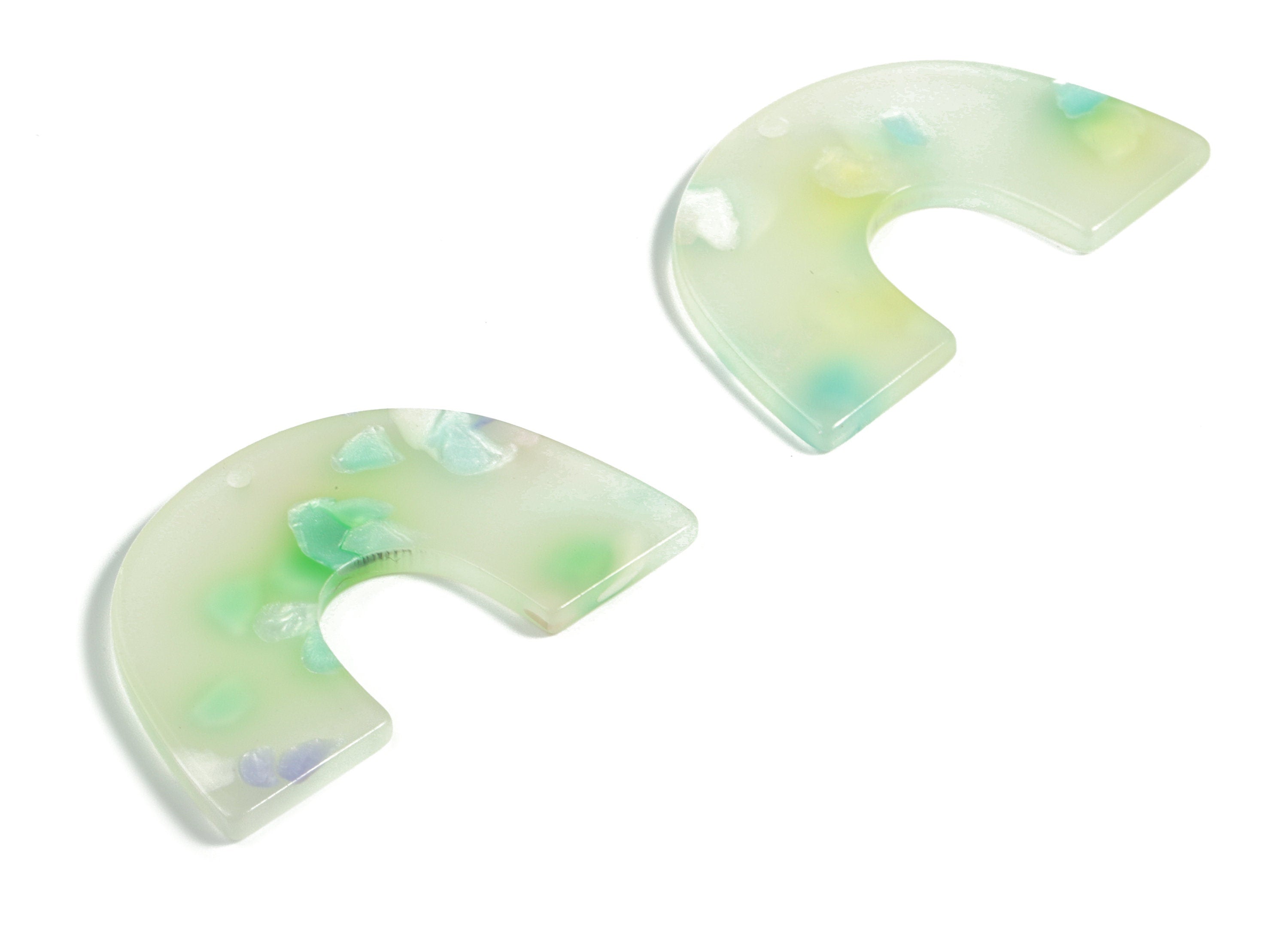 Acrylic Semicircle Earring Charm - Acrylic U Pendant - Earring Finding - Jewelry Supplies- Color Code:A598 - 40.28x25.6x2.41mm - AC2018-A598 - DOMEDBAZAAR