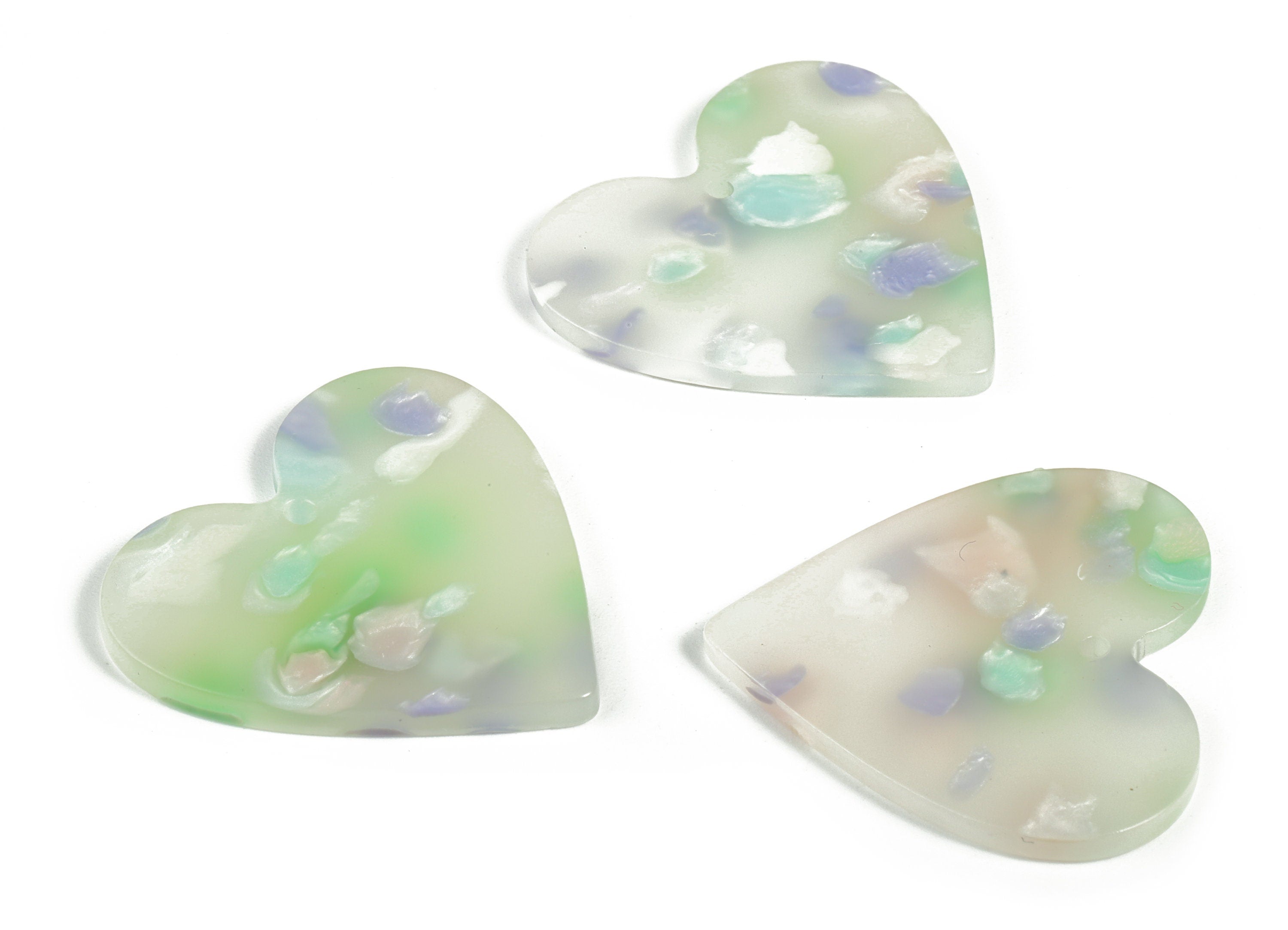 Acrylic Heart Earring Charms - Heart Pendant - Earring Findings - Jewelry Supplies - Color Code: A598 - 31.61x31.31x2.52mm - AC1431-A598 - DOMEDBAZAAR