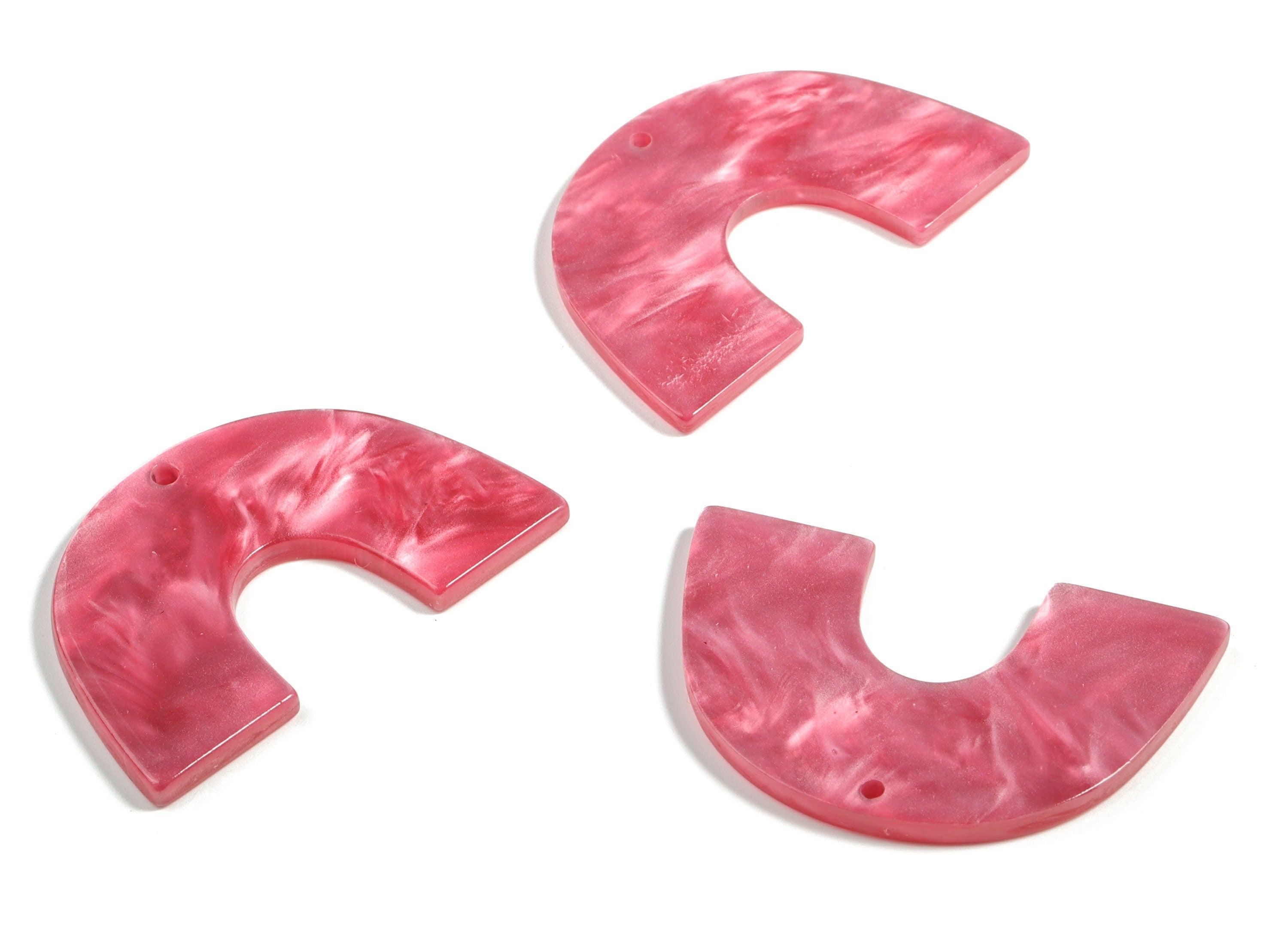 Acrylic Semicircle Earring Charms - Acrylic U Pendant - Jewelry Making Supplies - Color Code:A629 – 40.15x25.68x2.65mm - AC2018-A629 - DOMEDBAZAAR