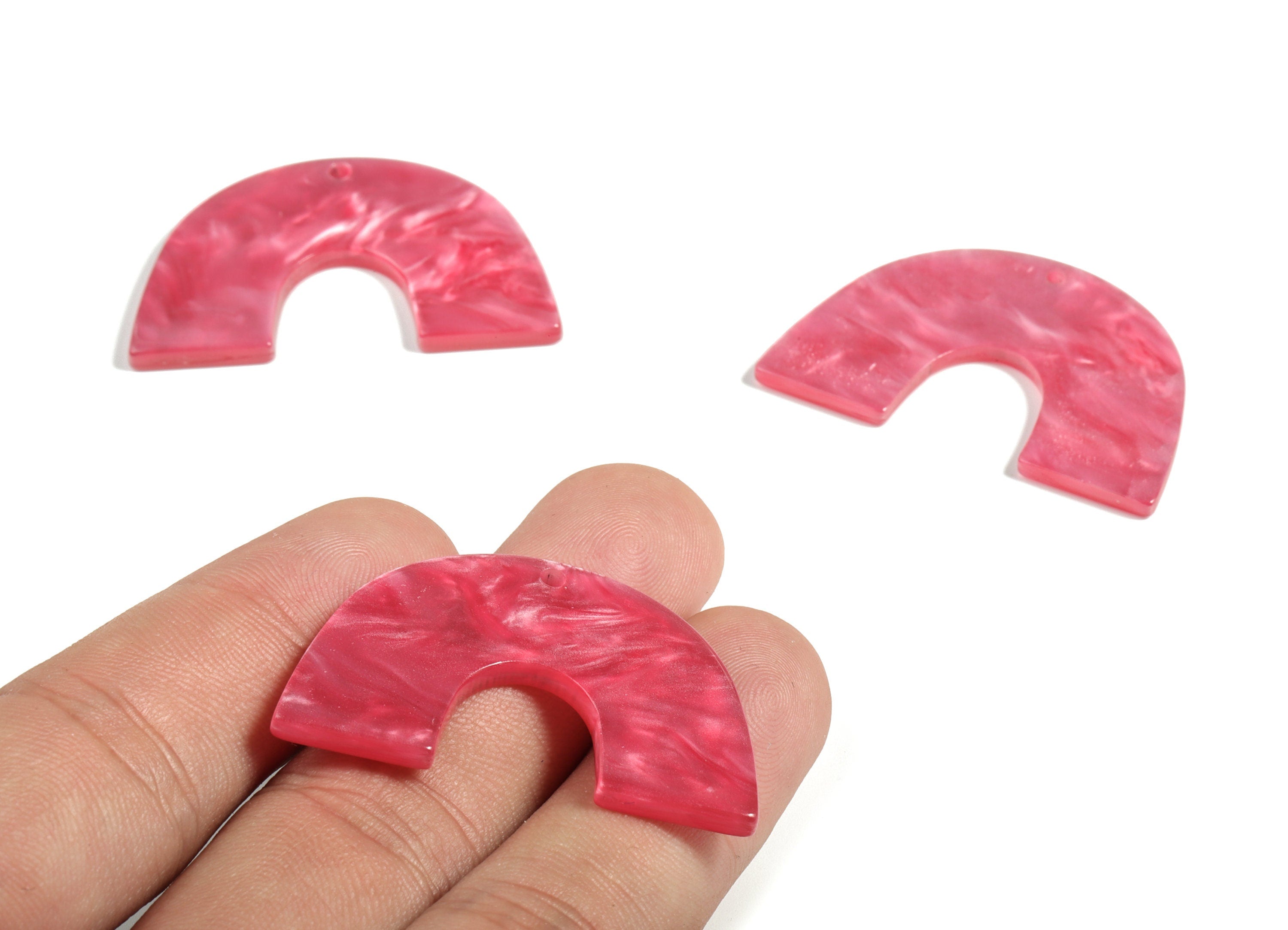 Acrylic Semicircle Earring Charms - Acrylic U Pendant - Jewelry Making Supplies - Color Code:A629 – 40.15x25.68x2.65mm - AC2018-A629 - DOMEDBAZAAR