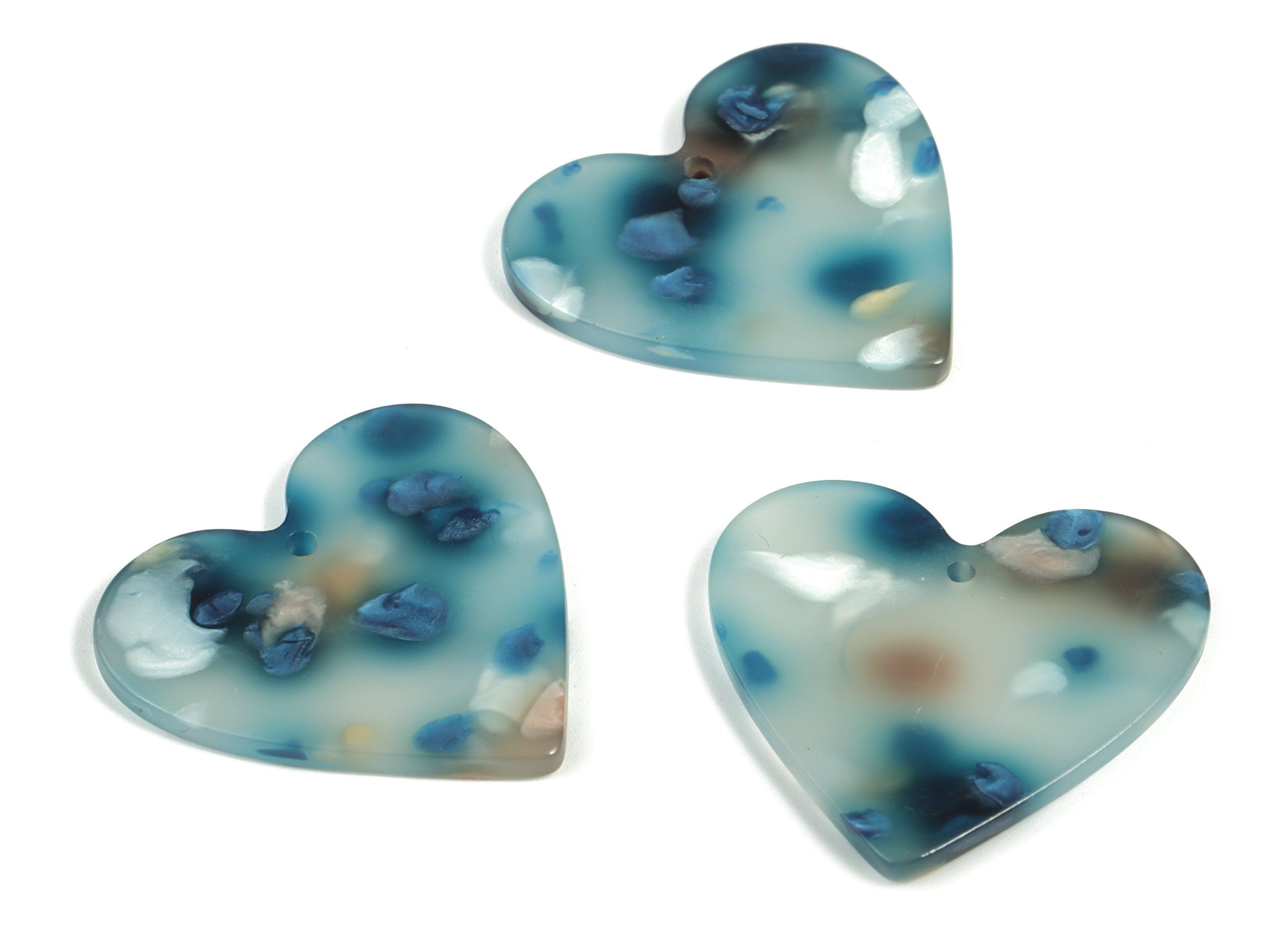 Acrylic Heart Earring Charms - Heart Pendant - Earring Findings - Jewelry Supplies - Color Code: A600 - 31.57x31.01x2.43mm - AC1431-A600 - DOMEDBAZAAR