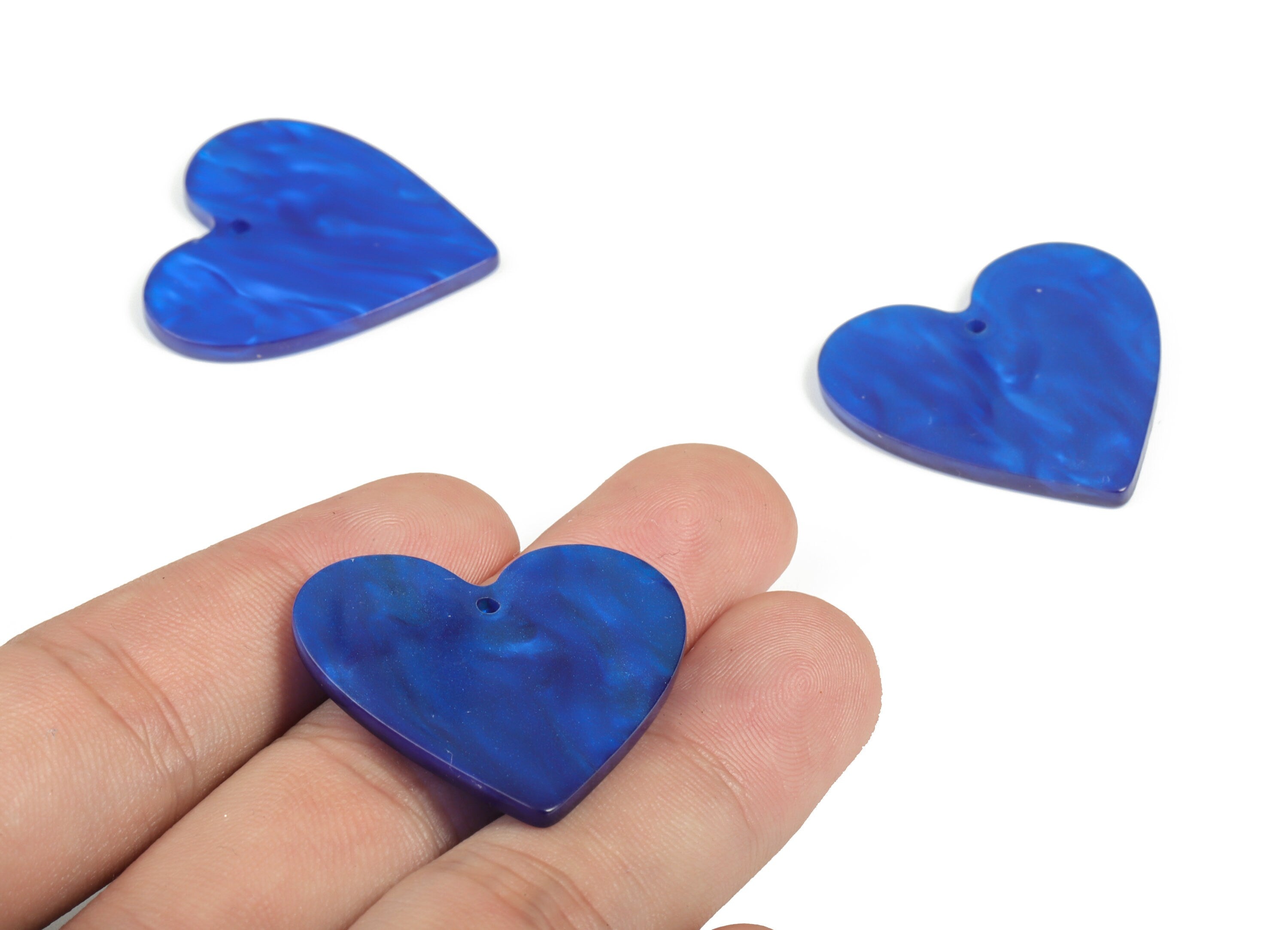 Acrylic Heart Earring Charms - Heart Pendant - Earring Findings - Jewelry Supplies - Color Code: A602 - 31.82x31.25x2.36mm - AC1431-A602 - DOMEDBAZAAR