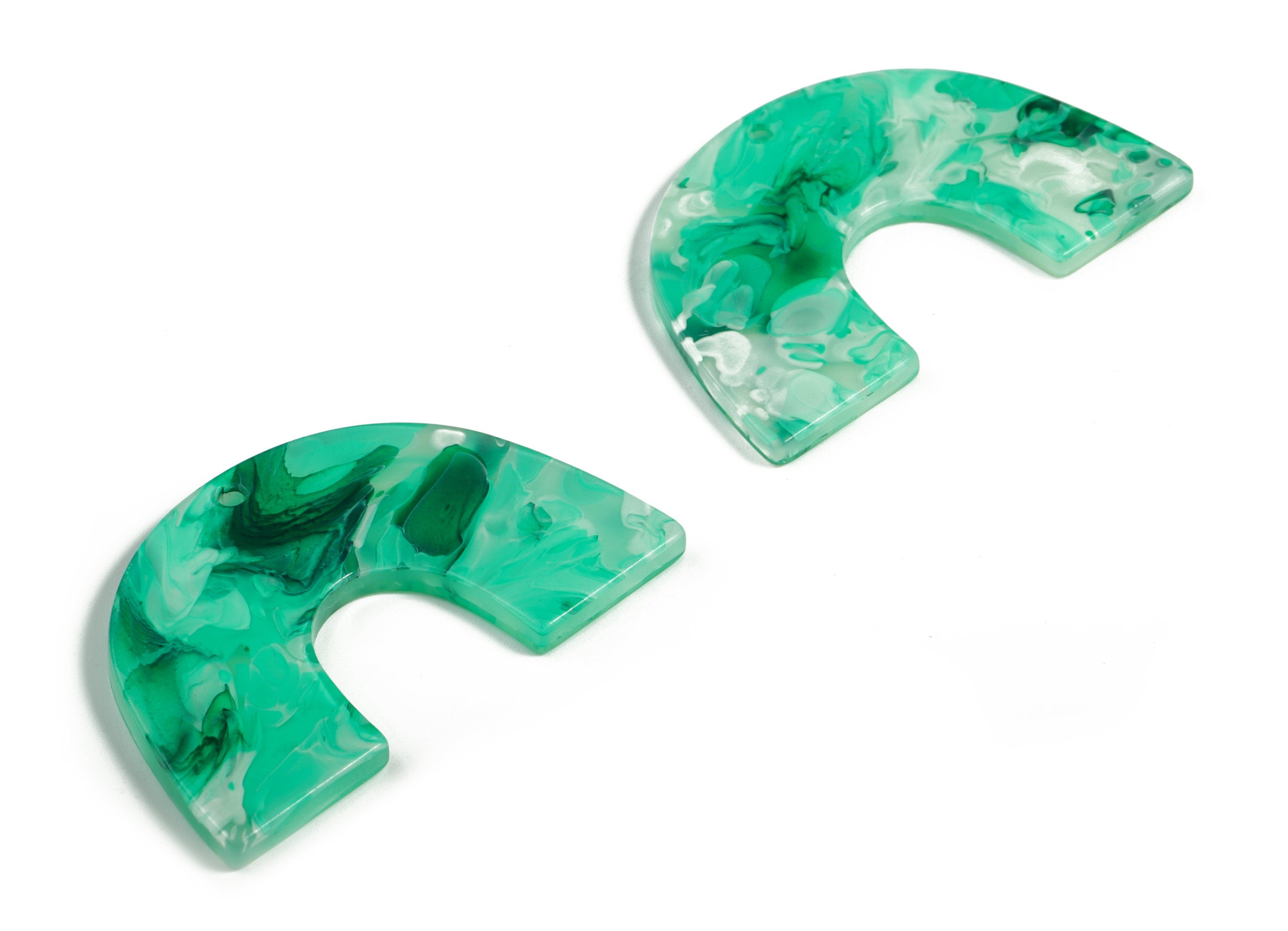 Acrylic Semicircle Earring Charms - Acrylic U Pendant Findings - Jewelry Supplies - Color Code:A603 - 40.31x2567x2.68mm - AC2018-A603 - DOMEDBAZAAR