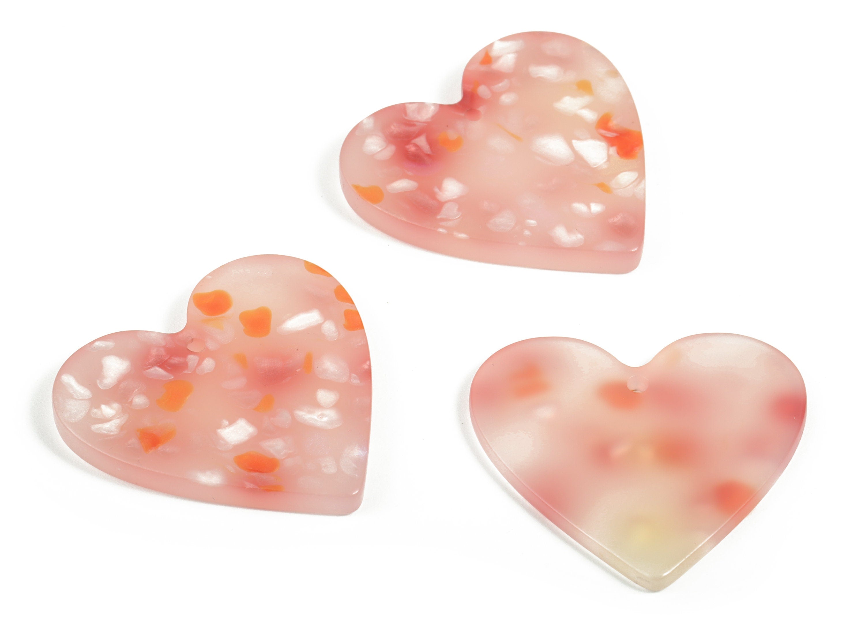 Acrylic Heart Earring Charms - Heart Pendant - Earring Findings - Jewelry Supplies - Color Code: A604 - 31.7x31.06x3.03mm - AC1431-A604 - DOMEDBAZAAR