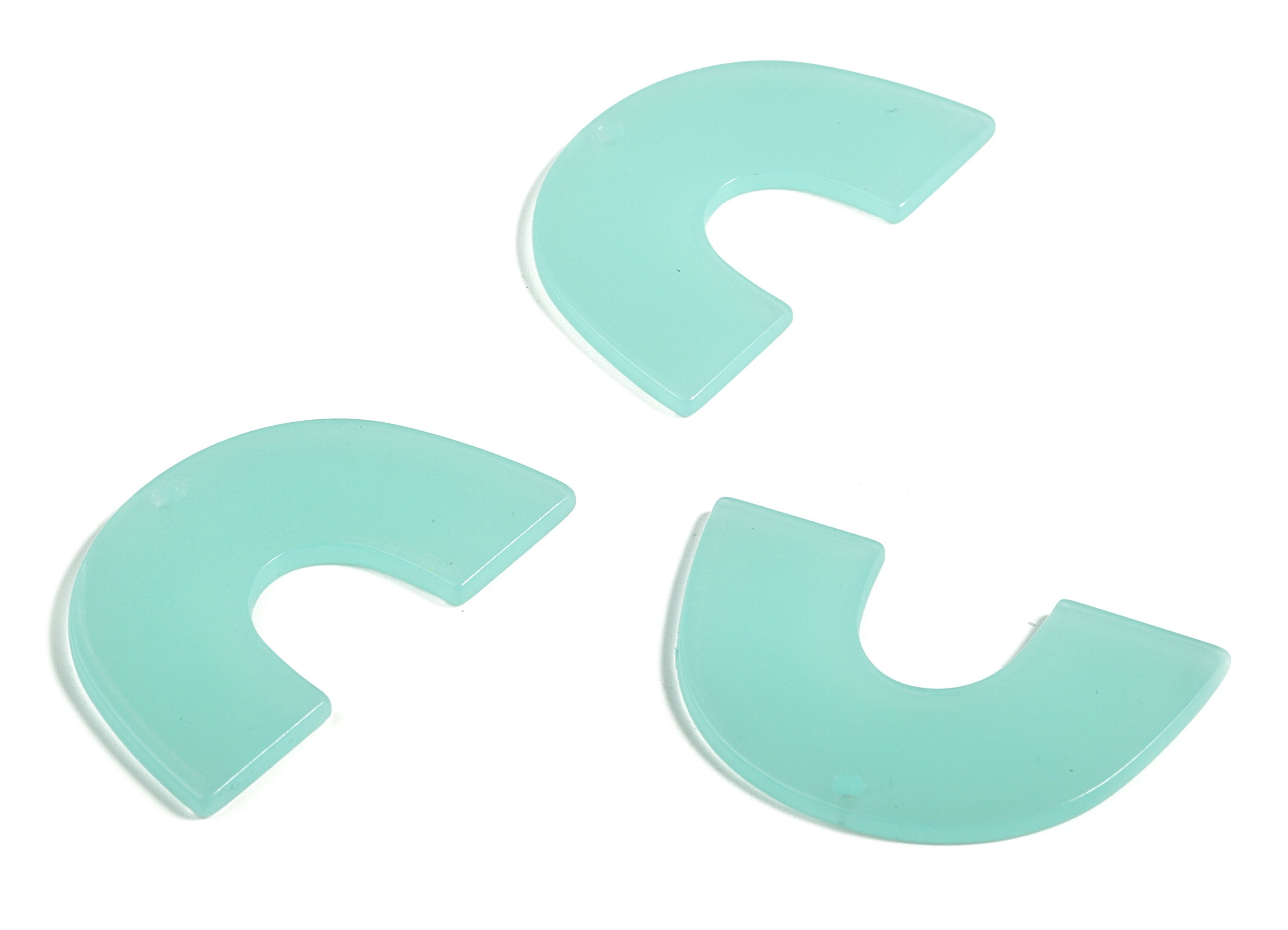 Acrylic Semicircle Earring Charms - Acrylic U Pendant Findings - Jewelry Supplies - Color Code: A612 - 40.19x25.69x2.02mm - AC2018-A612 - DOMEDBAZAAR