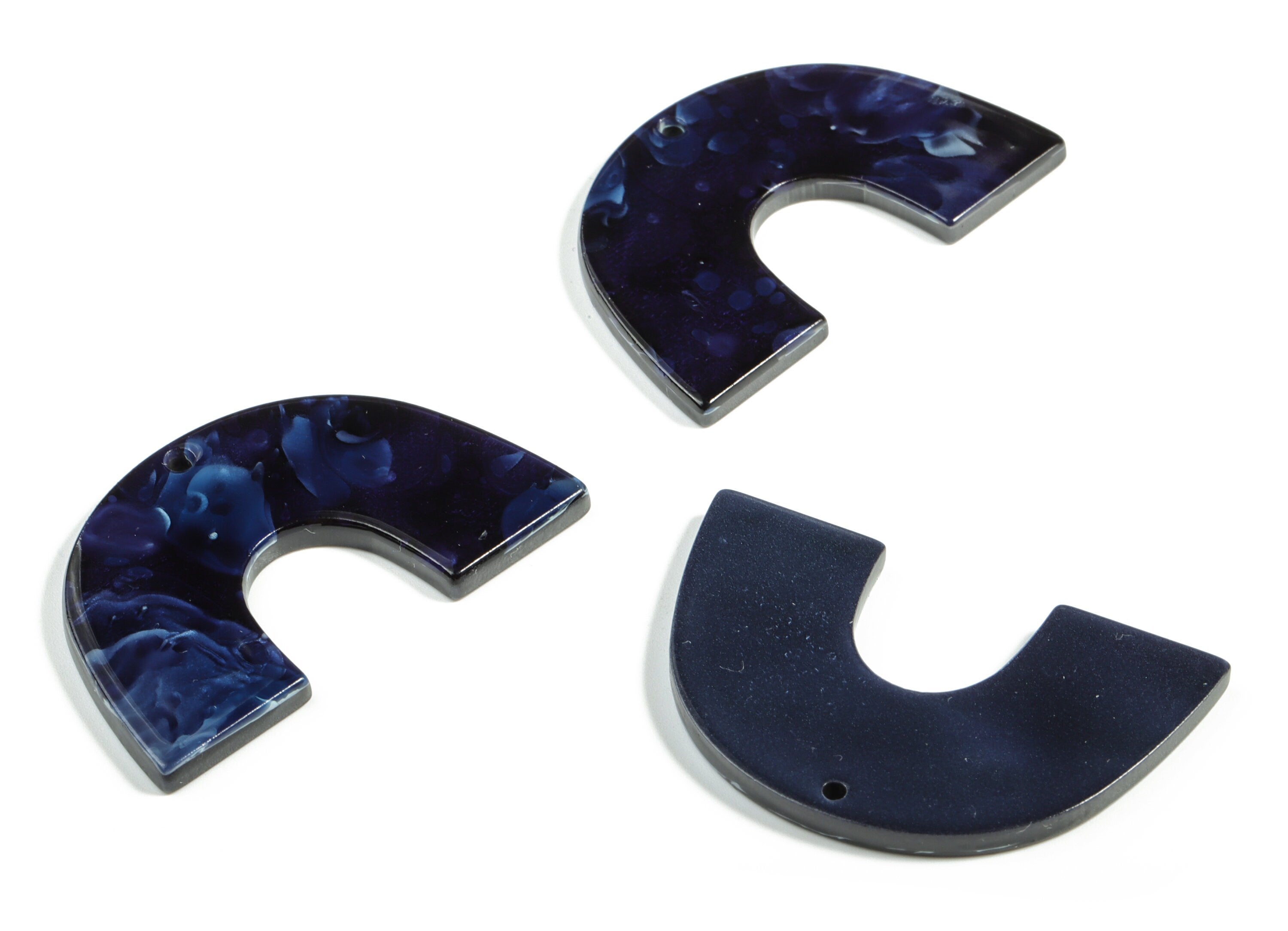 Acrylic Semicircle Earring Charm - Acrylic U Pendant - Earring Finding - Jewelry Supplies - Color Code:A634 - 40x25.82x2.65mm - AC2018-A634 - DOMEDBAZAAR