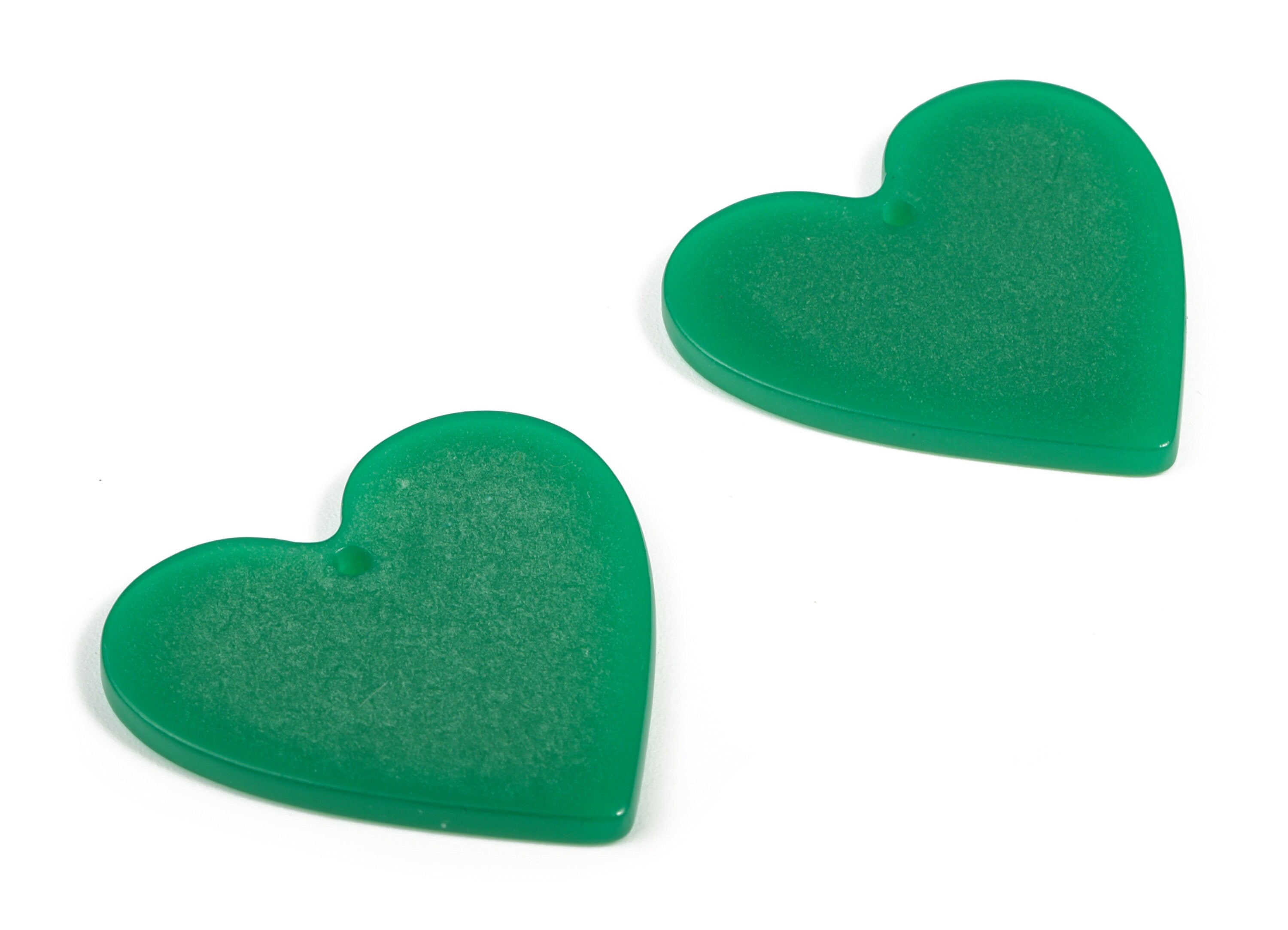 Acrylic Heart Earring Charms - Heart Pendant - Earring Findings - Jewelry Supplies - Color Code: A617 - 31.52x31.18x2.35mm - AC1431-A617 - DOMEDBAZAAR