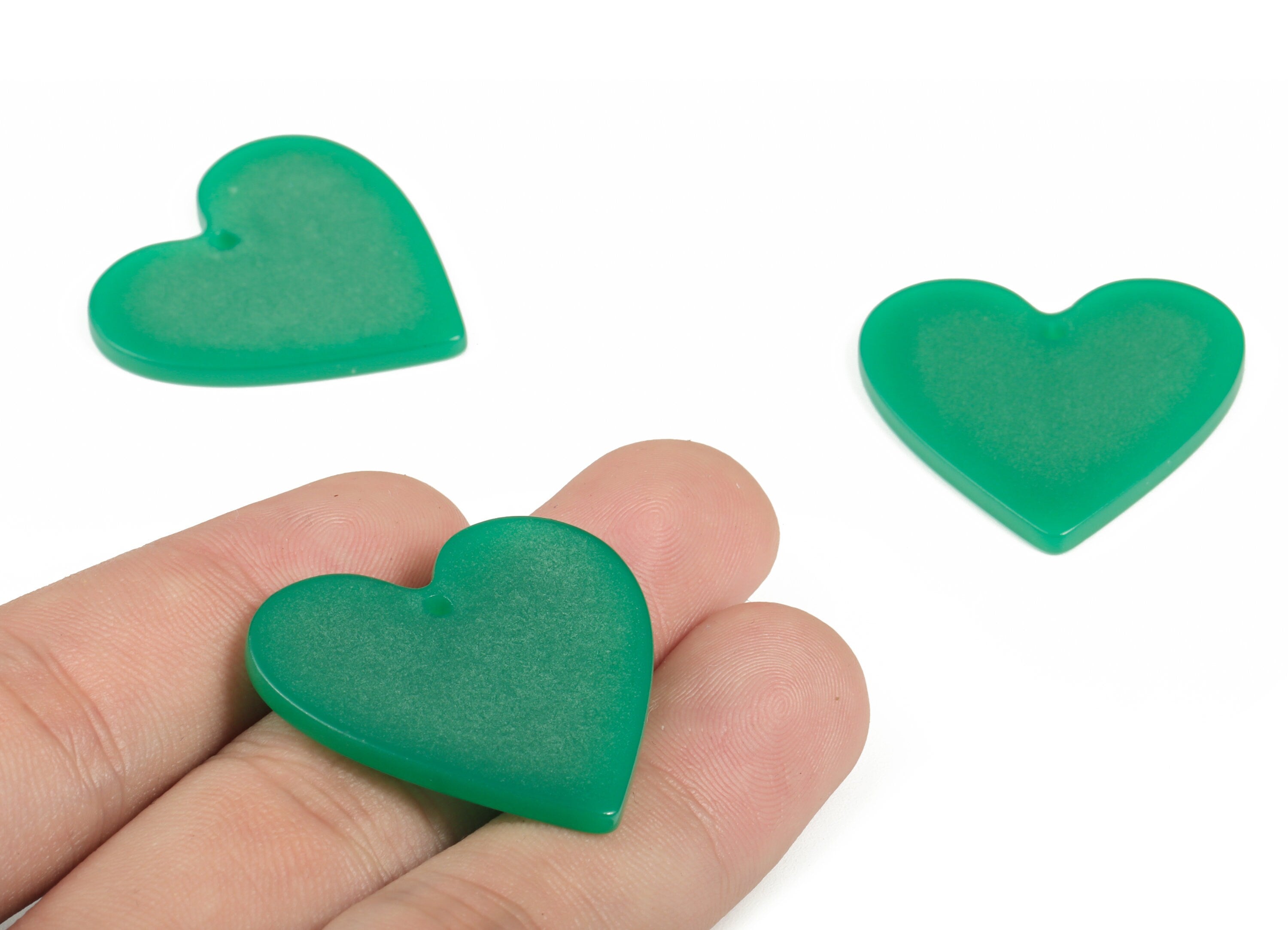 Acrylic Heart Earring Charms - Heart Pendant - Earring Findings - Jewelry Supplies - Color Code: A617 - 31.52x31.18x2.35mm - AC1431-A617 - DOMEDBAZAAR