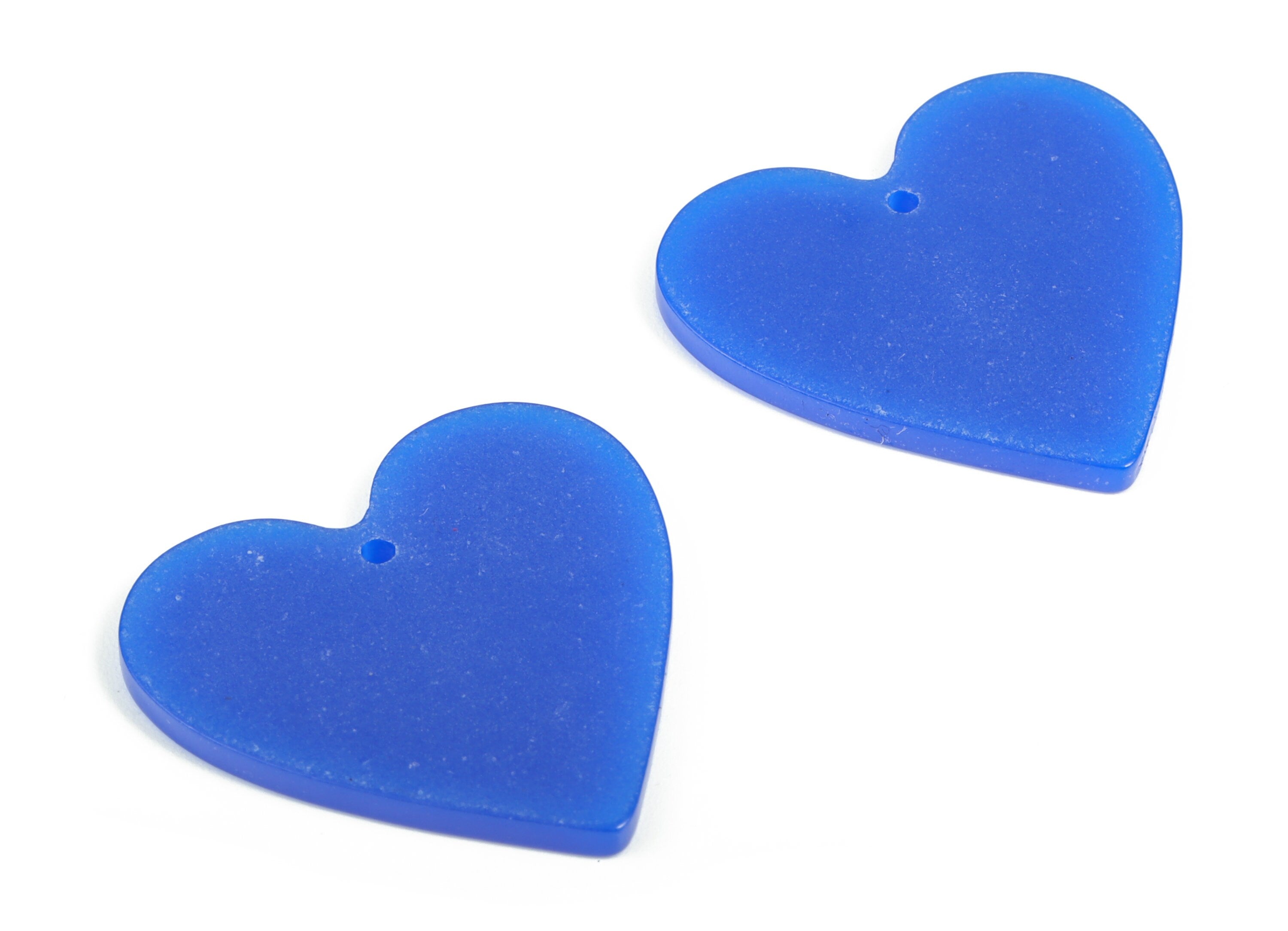 Acrylic Heart Earring Charms - Heart Pendant - Earring Findings - Jewelry Supplies - Color Code: A618 - 31.77x31.25x2.38mm - AC1431-A618 - DOMEDBAZAAR