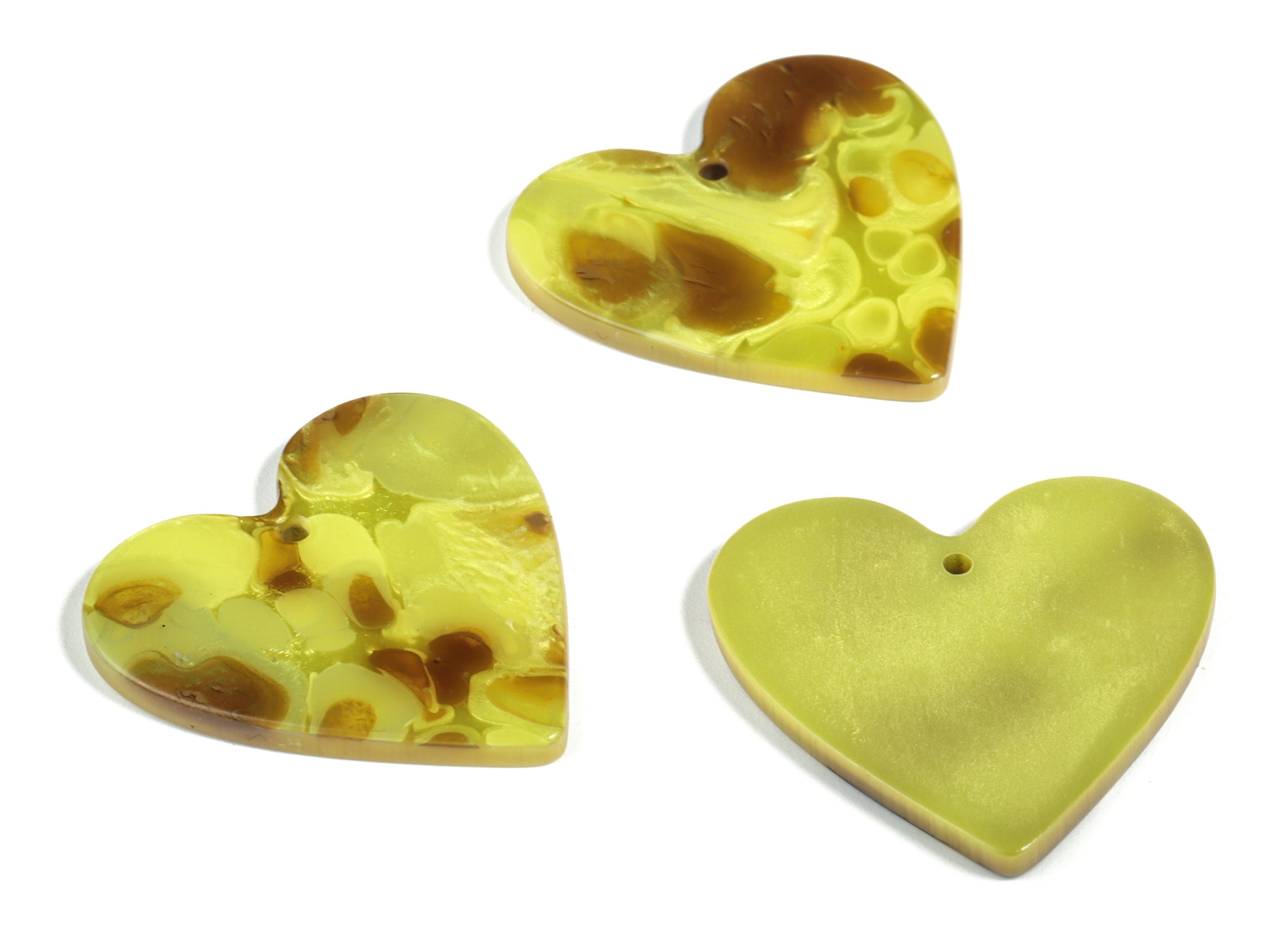Acrylic Heart Earring Charms - Heart Pendant - Earring Findings - Jewelry Supplies - Color Code: A619 - 31.94x31.22x2.67mm - AC1431-A619 - DOMEDBAZAAR
