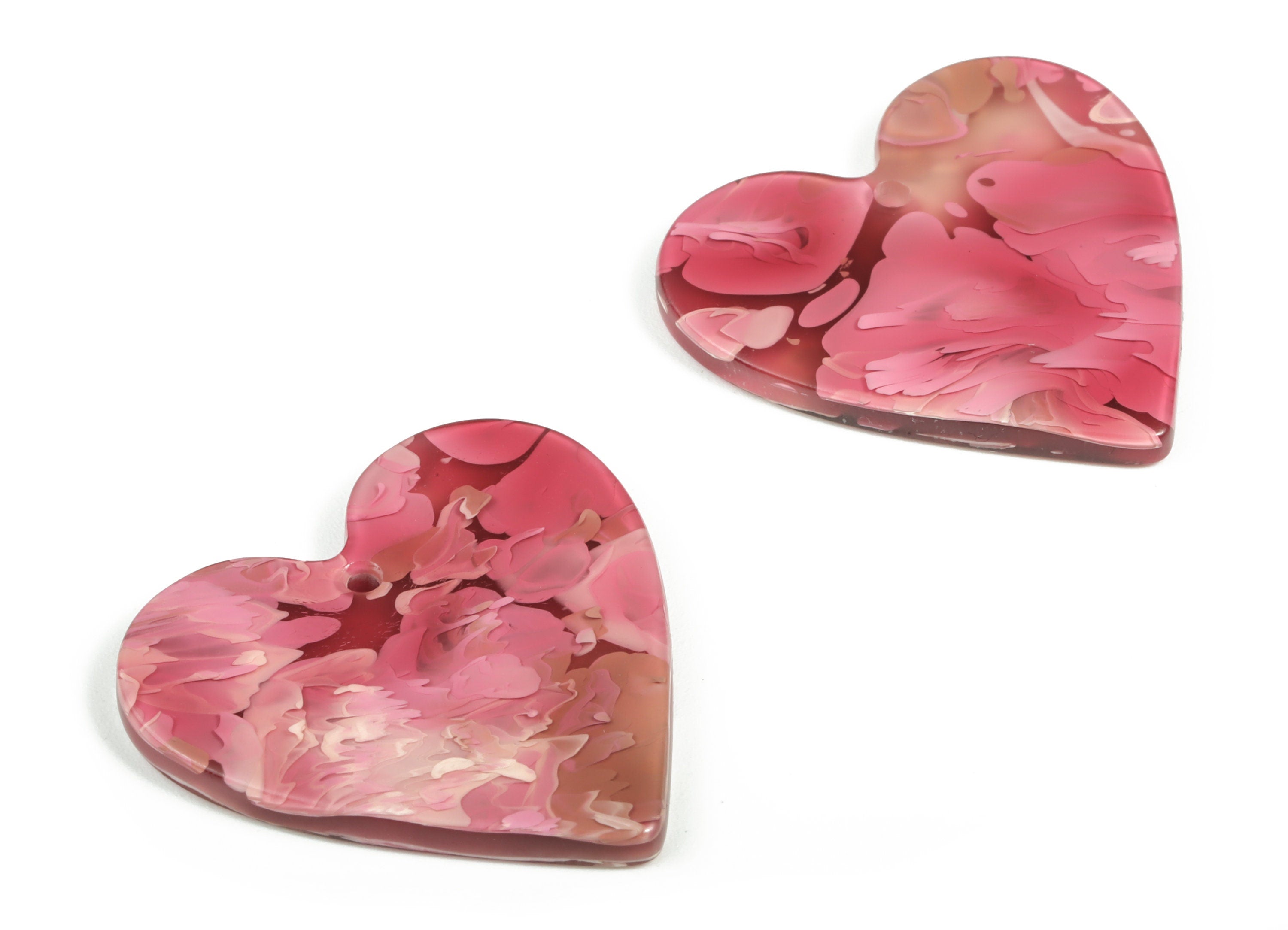 Acrylic Heart Earring Charms - Heart Pendant - Earring Findings - Jewelry Supplies - Color Code: A632 - 31.79x31.27x3.22mm - AC1431-A632 - DOMEDBAZAAR