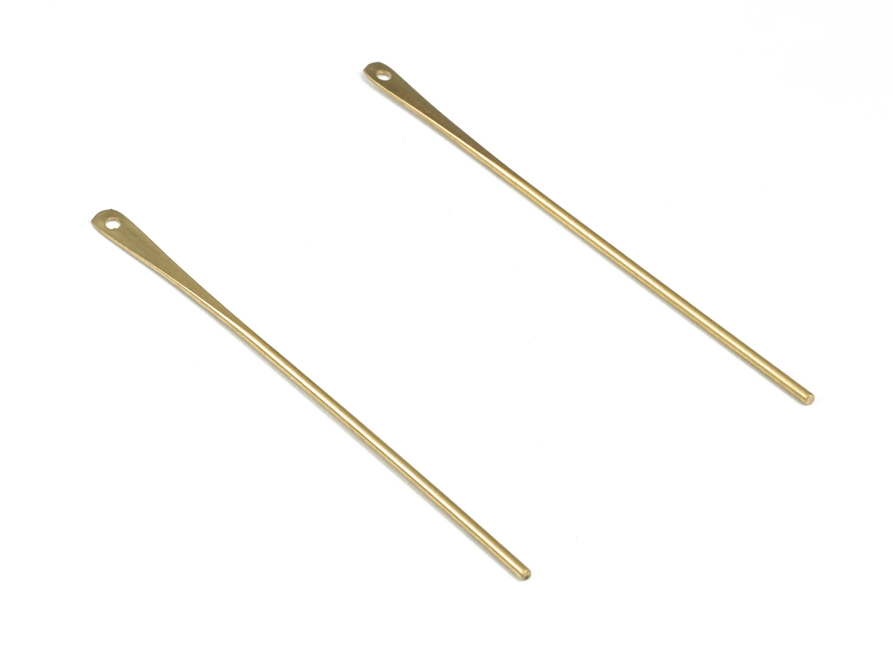 Brass Strip Earring Charms - Raw Brass Strip Pendant - Earring Findings - Jewelry Making Supplies - 49.18x2.56x0.99mm - PP3950 - DOMEDBAZAAR