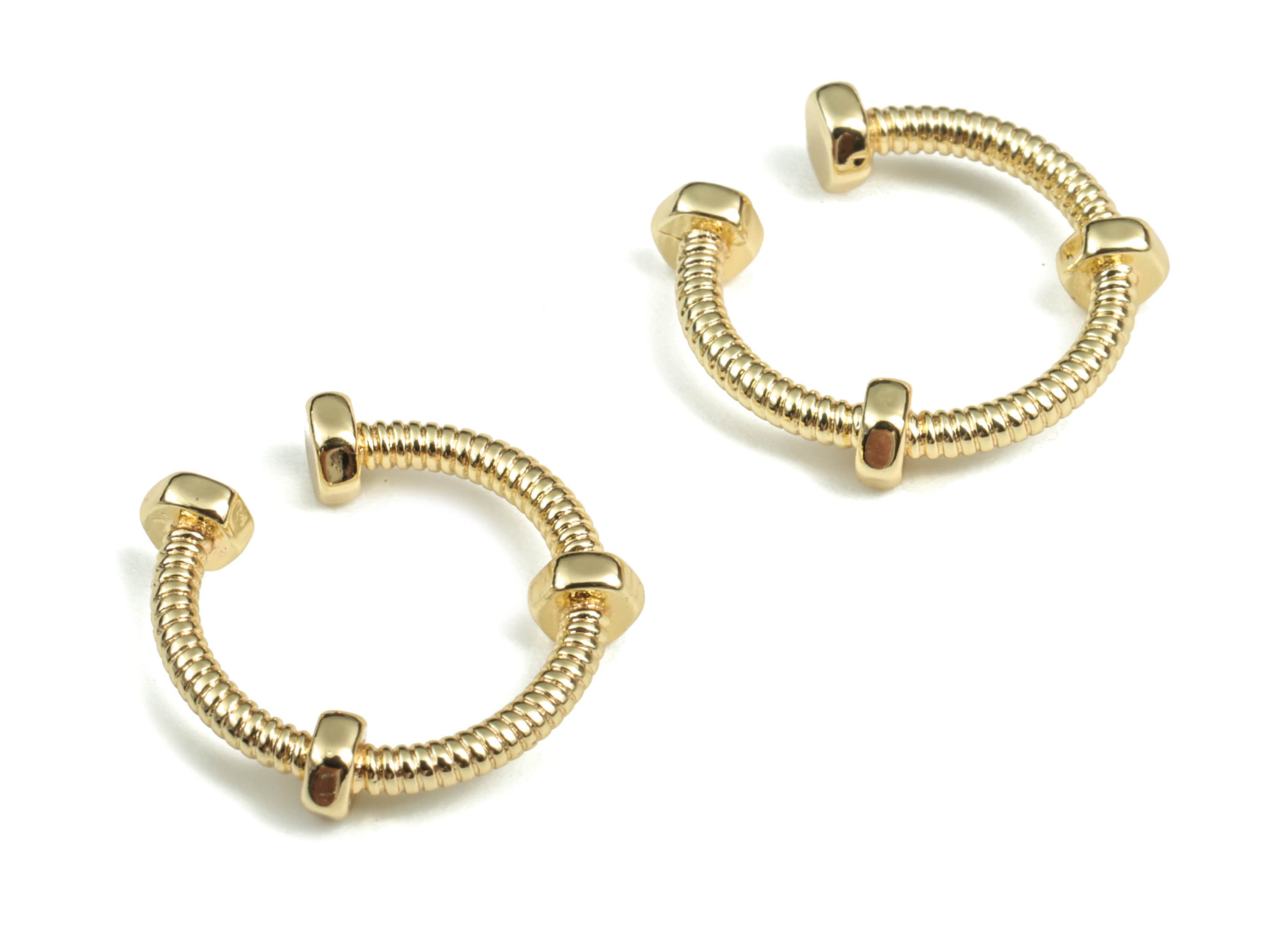 Brass Ear Cuff No Piercing - Ear Cuffs – Earring Gold Cuff - Ear Cuff non pierced - Gold fake piercing - 13.85x13.74x3.28mm - RGP2912 - DOMEDBAZAAR