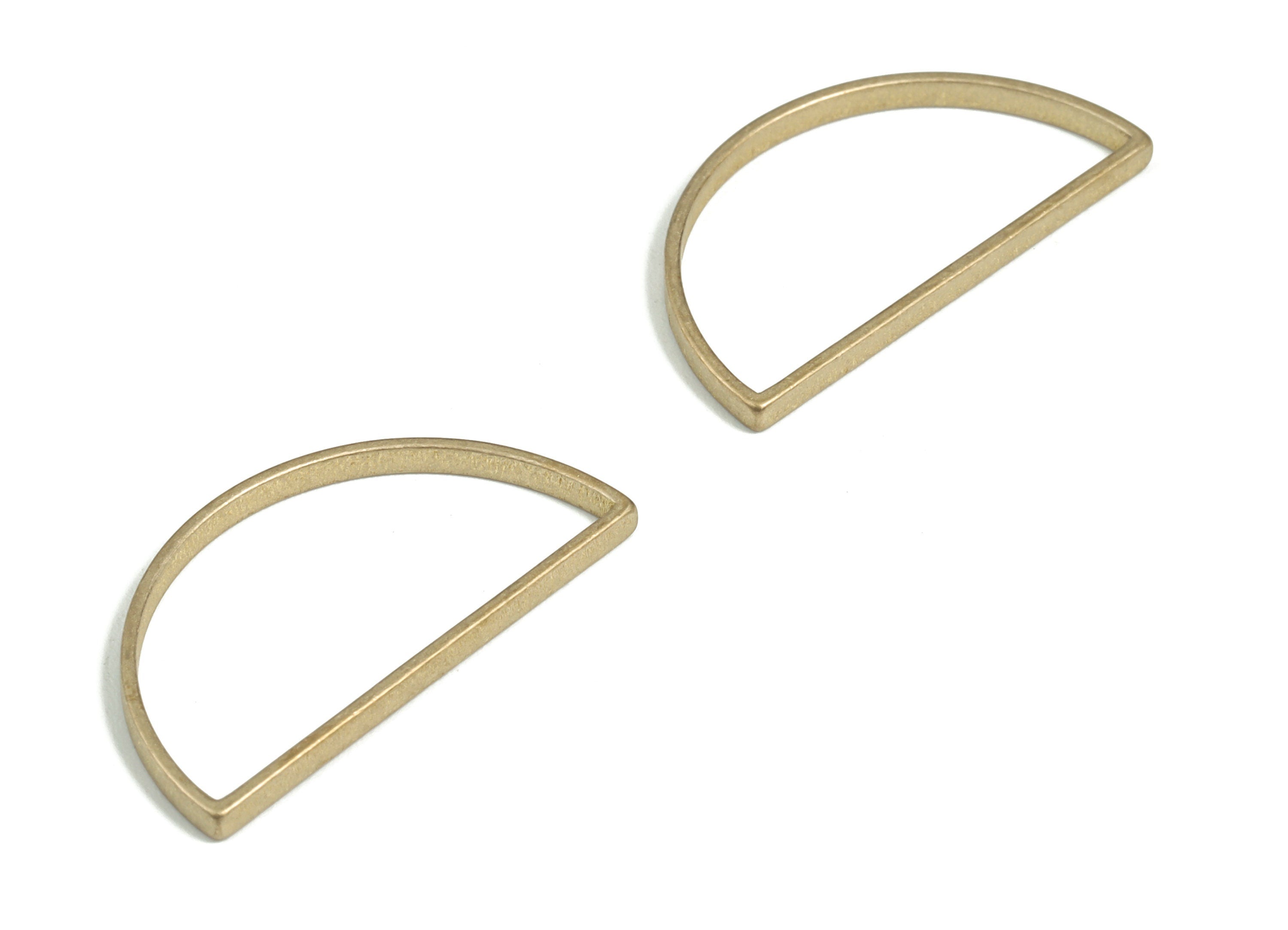 Raw Brass Half Moon Charm – Raw Brass Pendant Earring Charm – Jewelry Making Supplies – Earring Charm - 29.73 × 15.83× 1.97mm - PP3944 - DOMEDBAZAAR