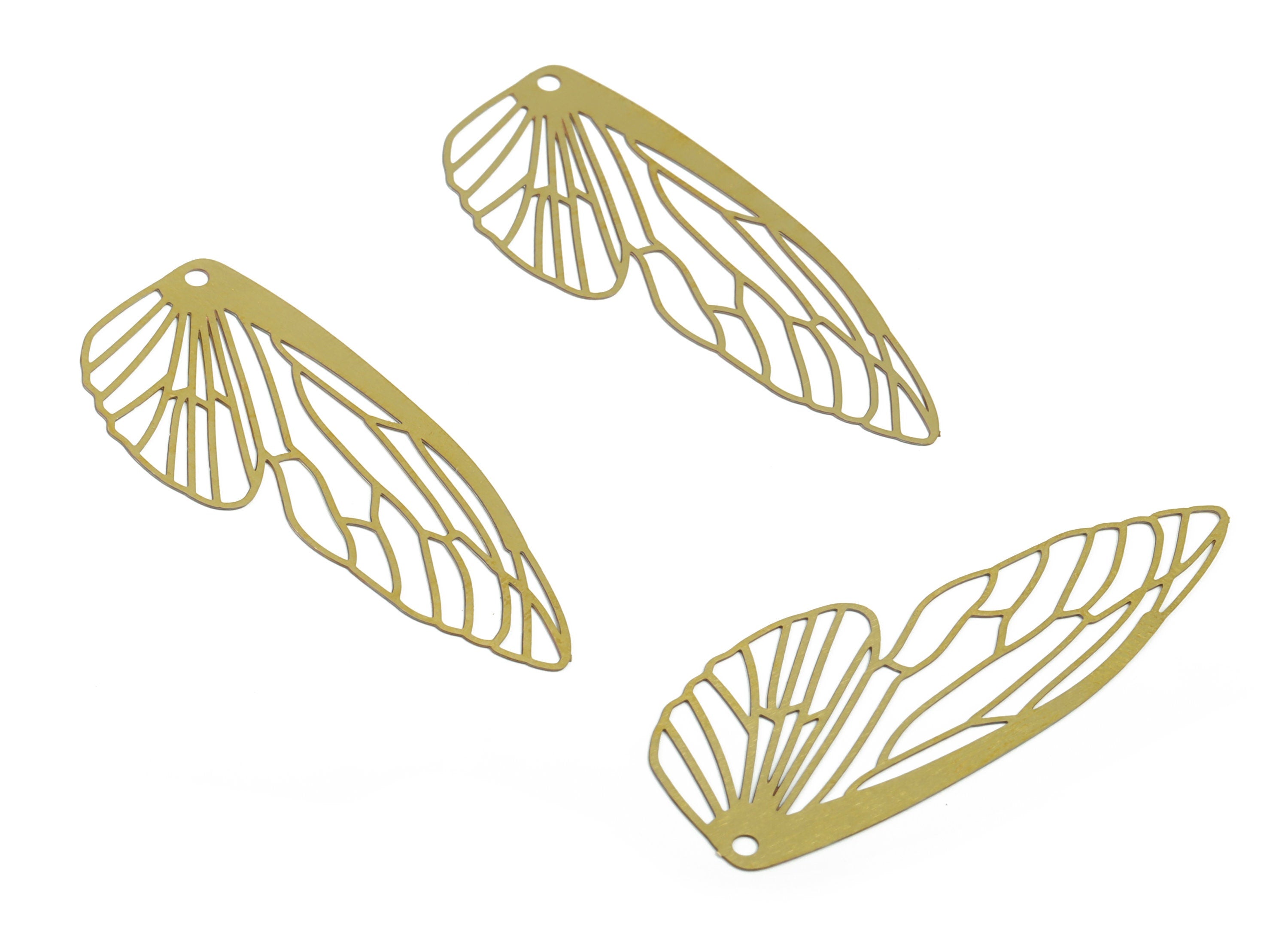 Brass Butterfly Wing Charm - Raw Brass Butterfly Pendant - Earring Charm - Wing Charm – Jewelry Supplies - 50.94×19.69×0.28mm - JJB6164 - DOMEDBAZAAR