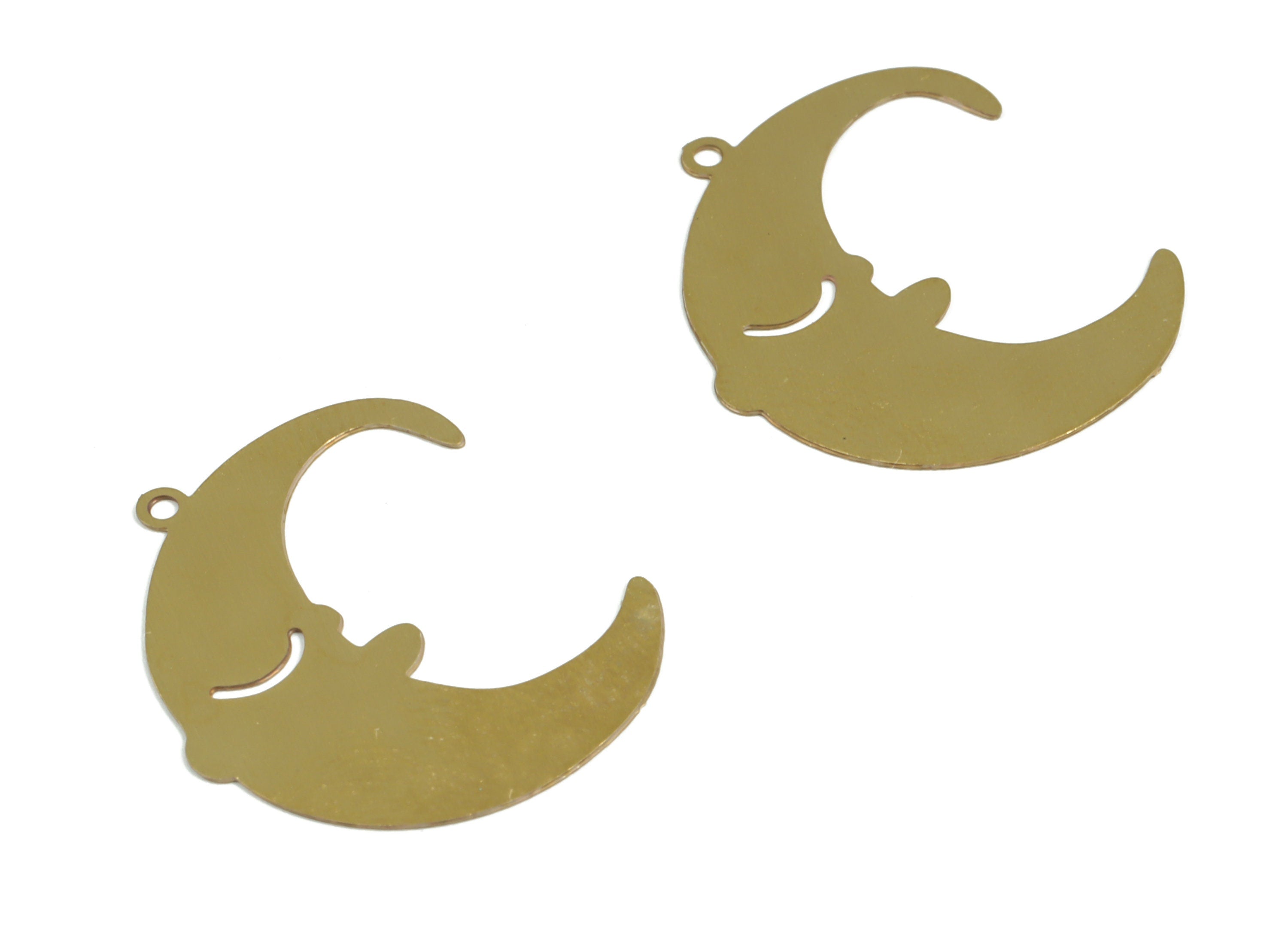 Raw Brass Half Moon – Half Moon Earring Charm - Raw Brass Pendant Charm for Women – Jewelry Making Supplies - 23.83×20.06×0.29mm - JJC11986 - DOMEDBAZAAR