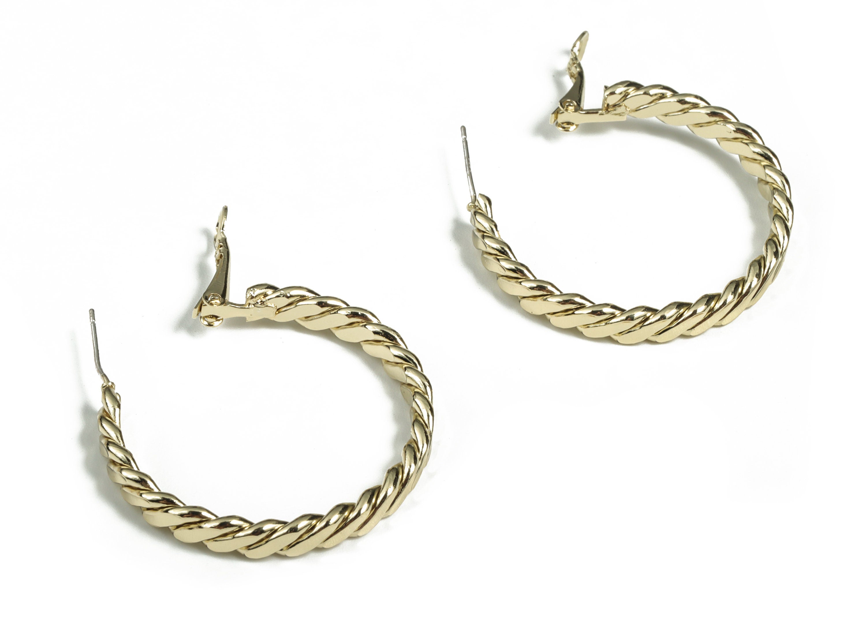 Alloy C Earring Post - Alloy C Earring Stud - Gold Tone Plated Alloy - 316 Surgical Stainless Steel Stud - 46.14x34.11x2.5mm - ZZ1967 - DOMEDBAZAAR
