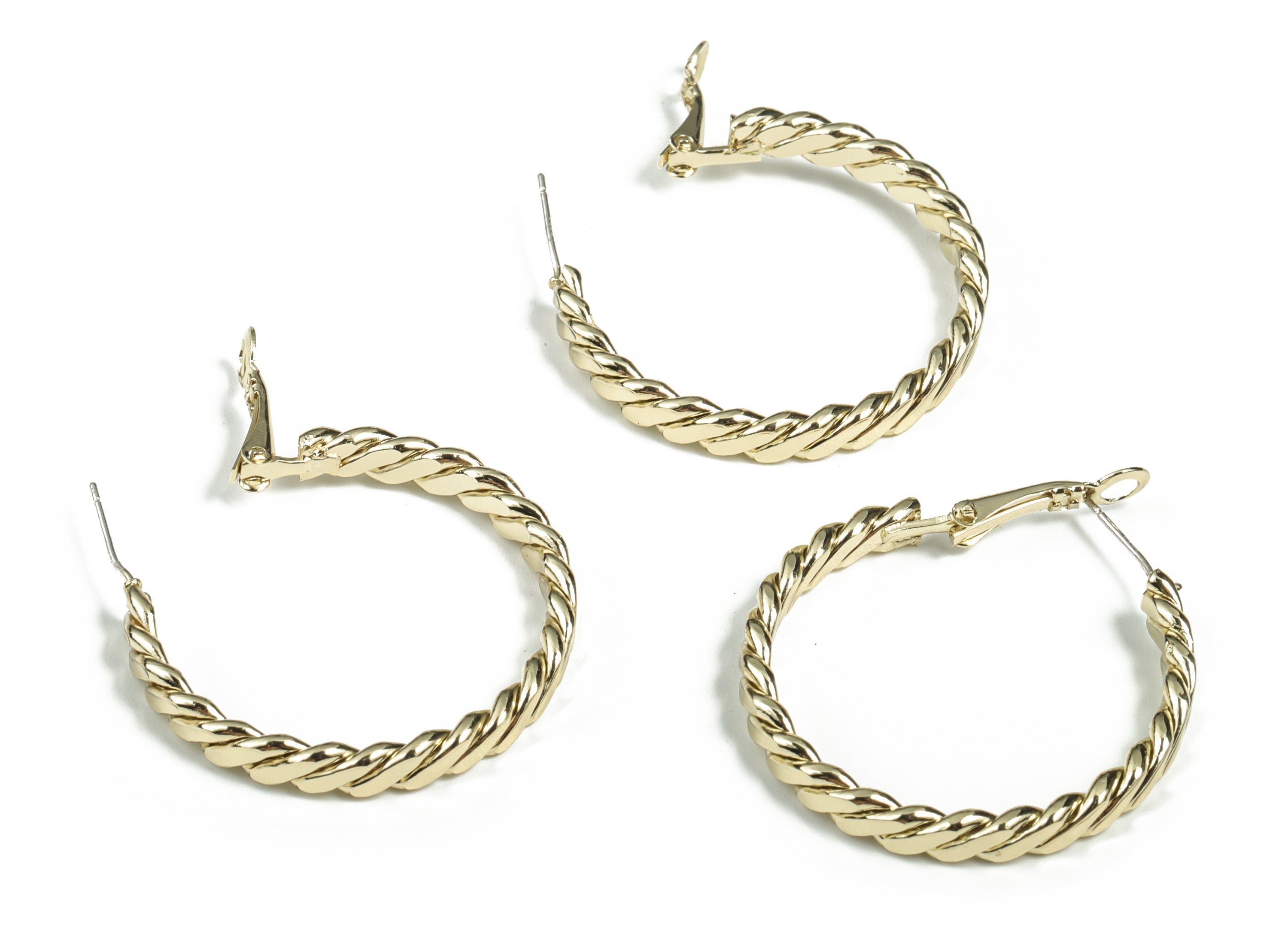 Alloy C Earring Post - Alloy C Earring Stud - Gold Tone Plated Alloy - 316 Surgical Stainless Steel Stud - 46.14x34.11x2.5mm - ZZ1967 - DOMEDBAZAAR