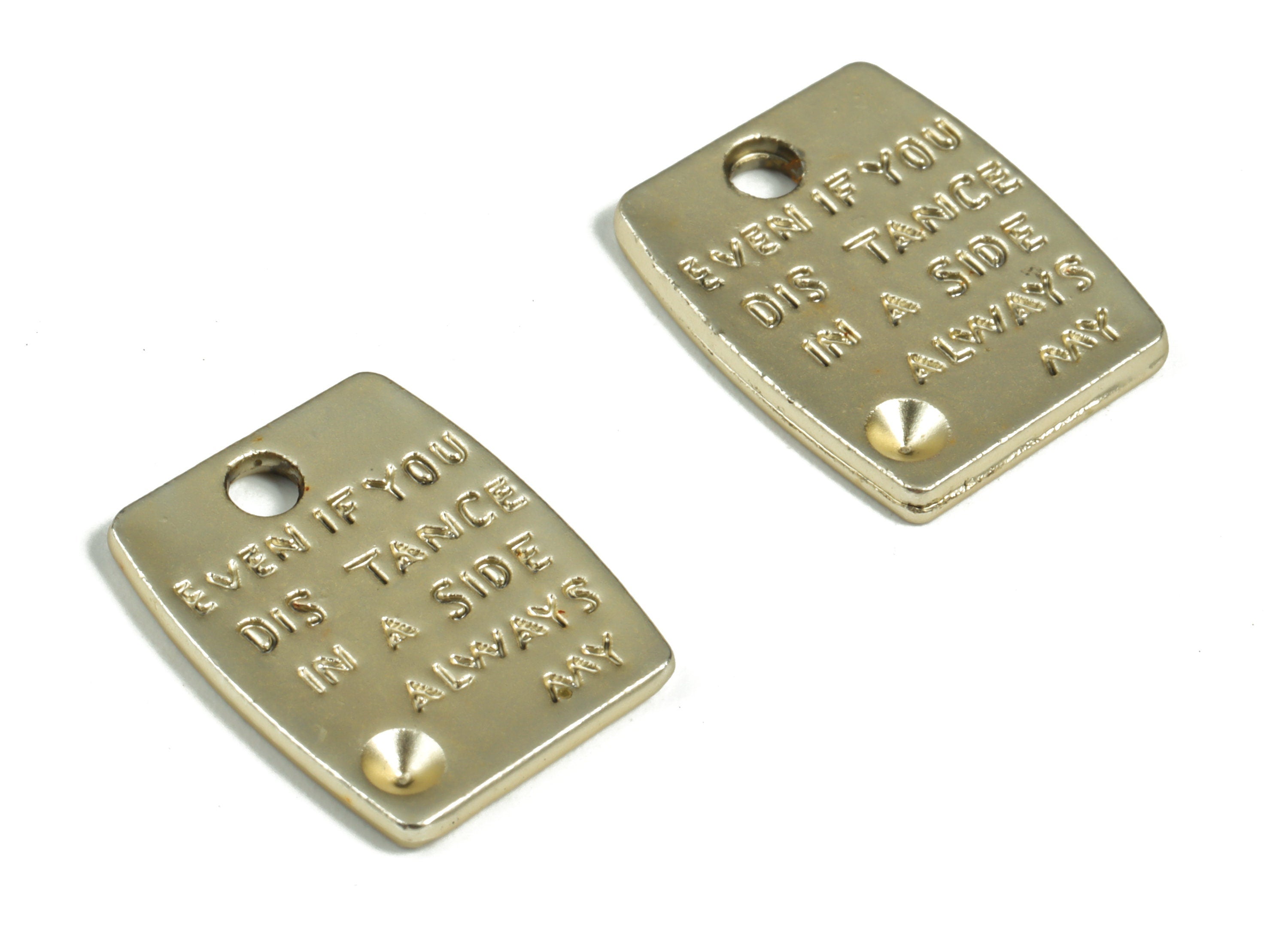 Alloy Square Letter Earring Charms - Gold Alloy Square Pendant - Gold Tone Plated Alloy - Jewelry Making Supplies - 18.28x15x1.7mm - ZZ1768 - DOMEDBAZAAR