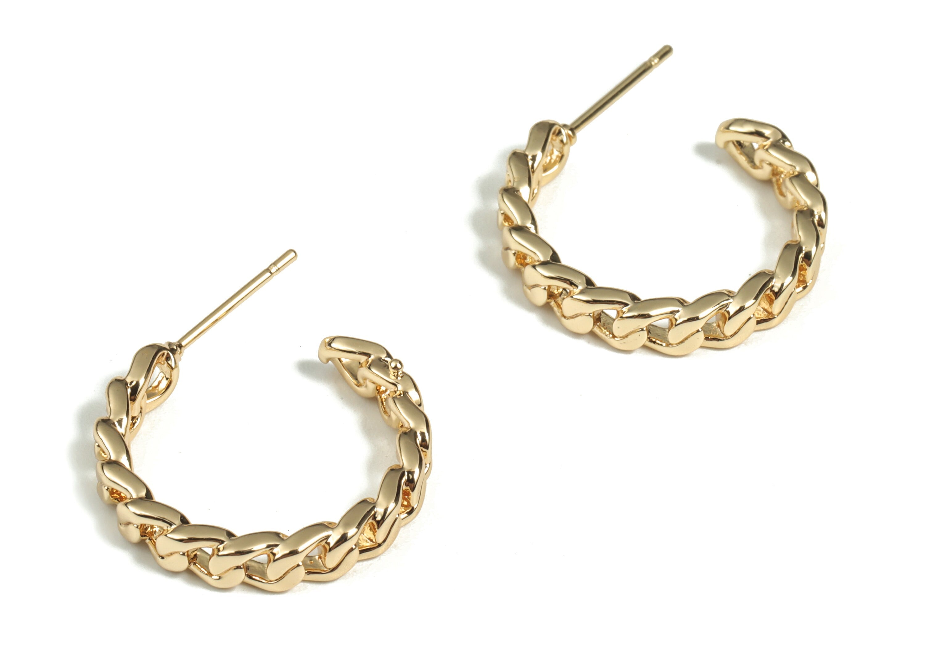 Raw Brass Earring Stud – Brass Stud Earring for Women - 18K Real Gold Plated Brass – Jewelry Making Supplies - 23.43× 21.73×4.33mm - RGP2923 - DOMEDBAZAAR
