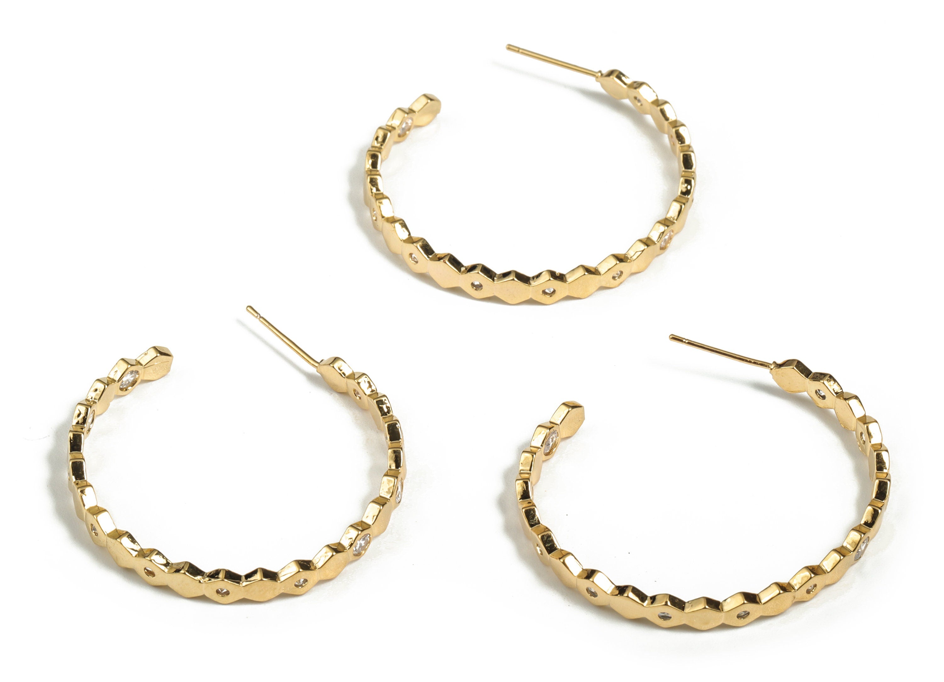 Raw Brass Earring Stud – Brass Stud Earring for Women - 18K Real Gold Plated Brass – Jewelry Making Supplies - 35.53×33.17×4.38mm - RGP2922 - DOMEDBAZAAR