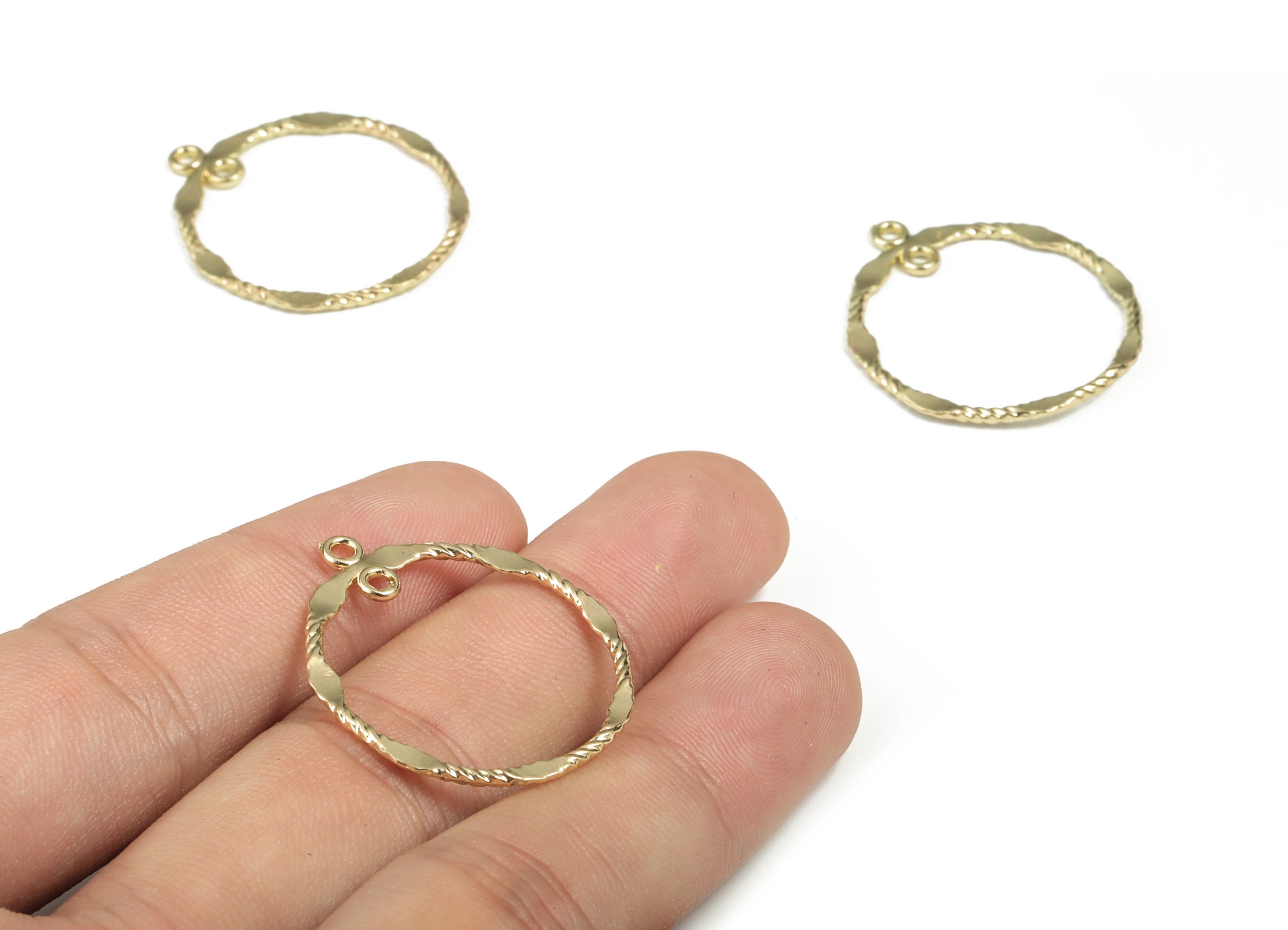 Alloy Geometry Earring Charms - Gold Alloy Geometry Connector - Gold Tone Plated Alloy - Jewelry Supplies - 31.33x27.6x1.4mm - ZZ1776 - DOMEDBAZAAR