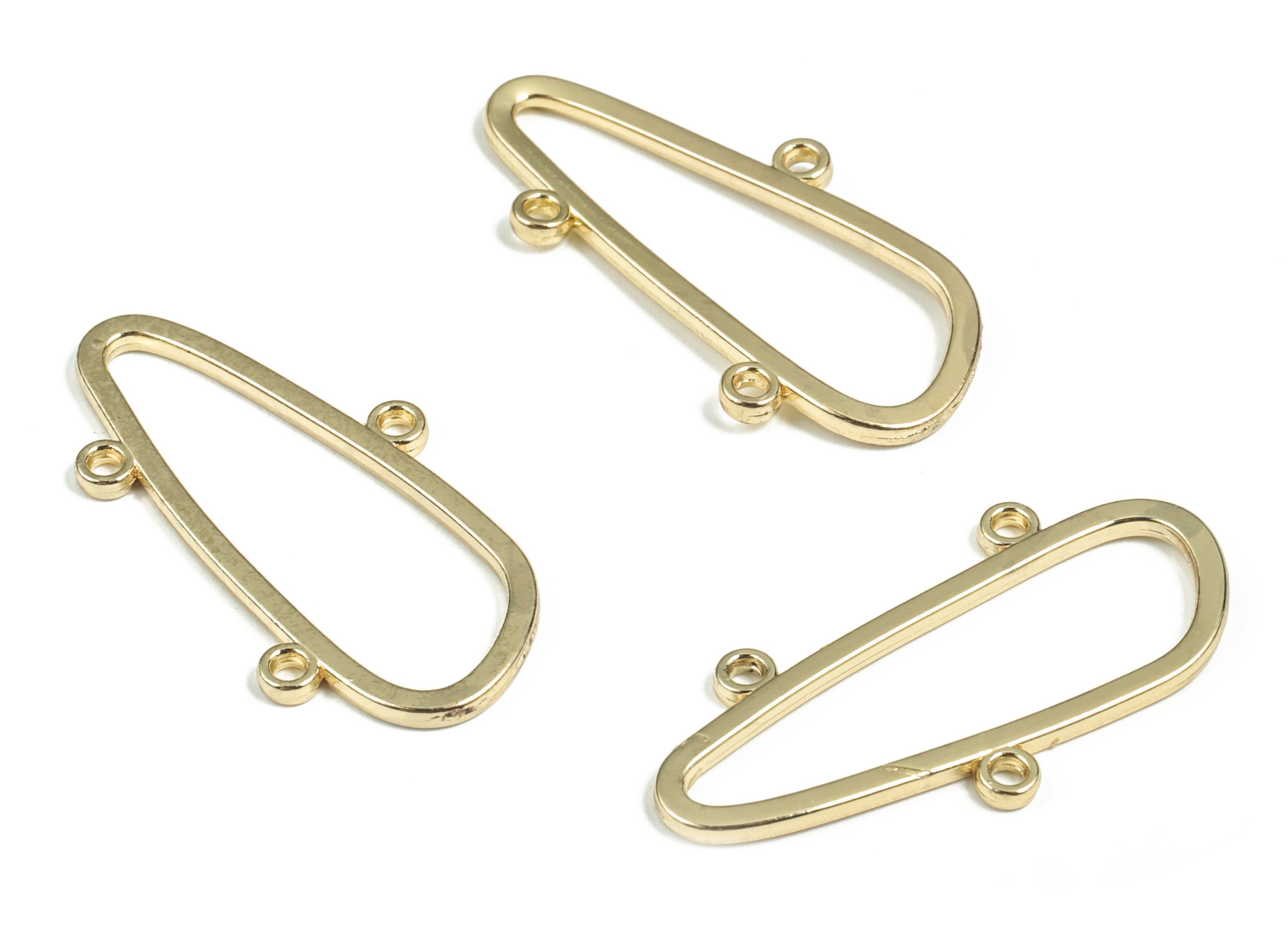 Alloy Geometry Earring Charms - Gold Alloy Geometry Connector - Gold Tone Plated Alloy - Jewelry Supplies - 34.95x19.54x1.64mm - ZZ1789 - DOMEDBAZAAR