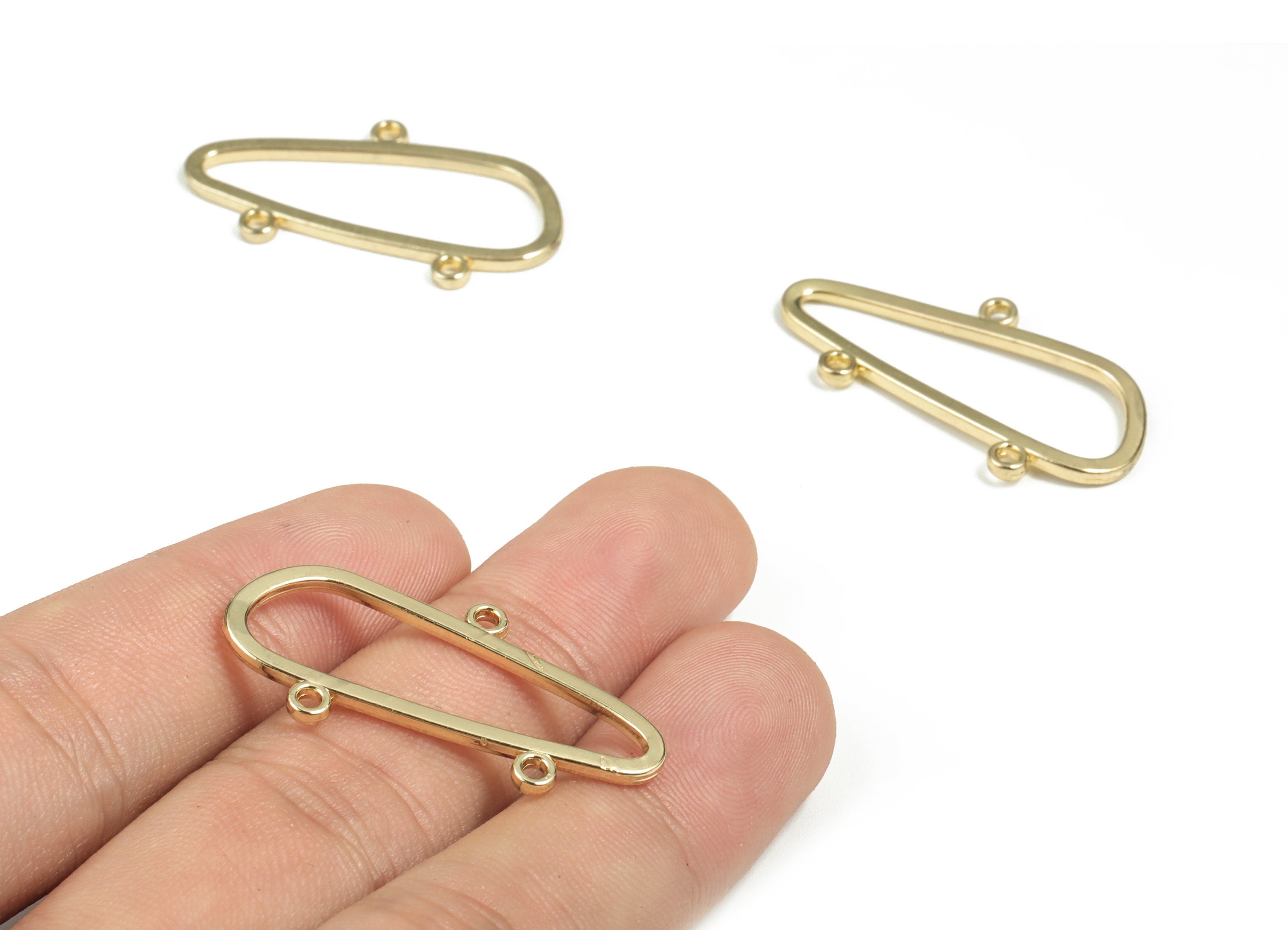 Alloy Geometry Earring Charms - Gold Alloy Geometry Connector - Gold Tone Plated Alloy - Jewelry Supplies - 34.95x19.54x1.64mm - ZZ1789 - DOMEDBAZAAR