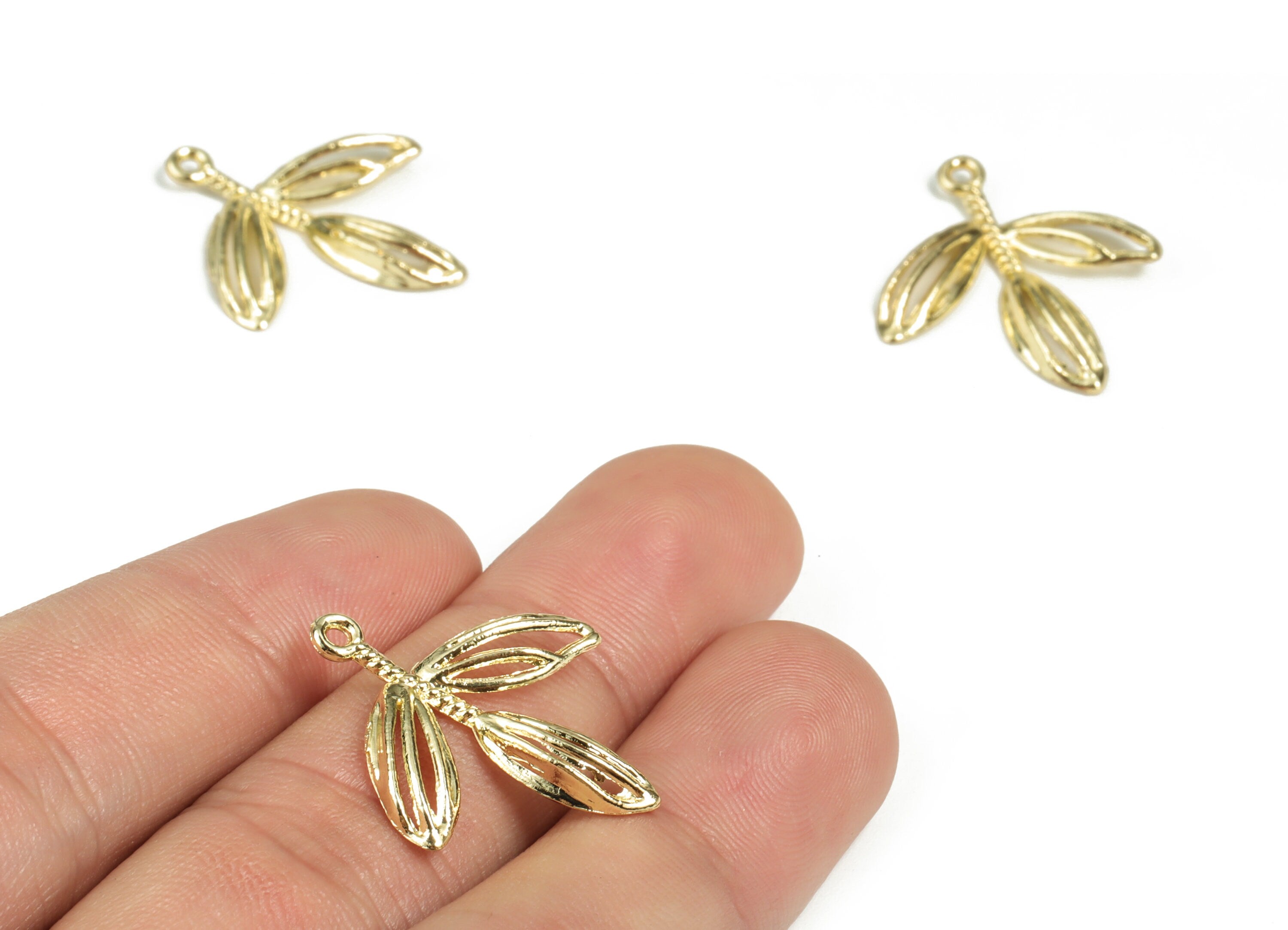 Alloy Flower Earring Charms - Zinc Alloy Flower Pendant - Gold Tone Plated Alloy - Jewelry Making Supplies - 25.77x21.91x2.79mm - ZZ1799 - DOMEDBAZAAR