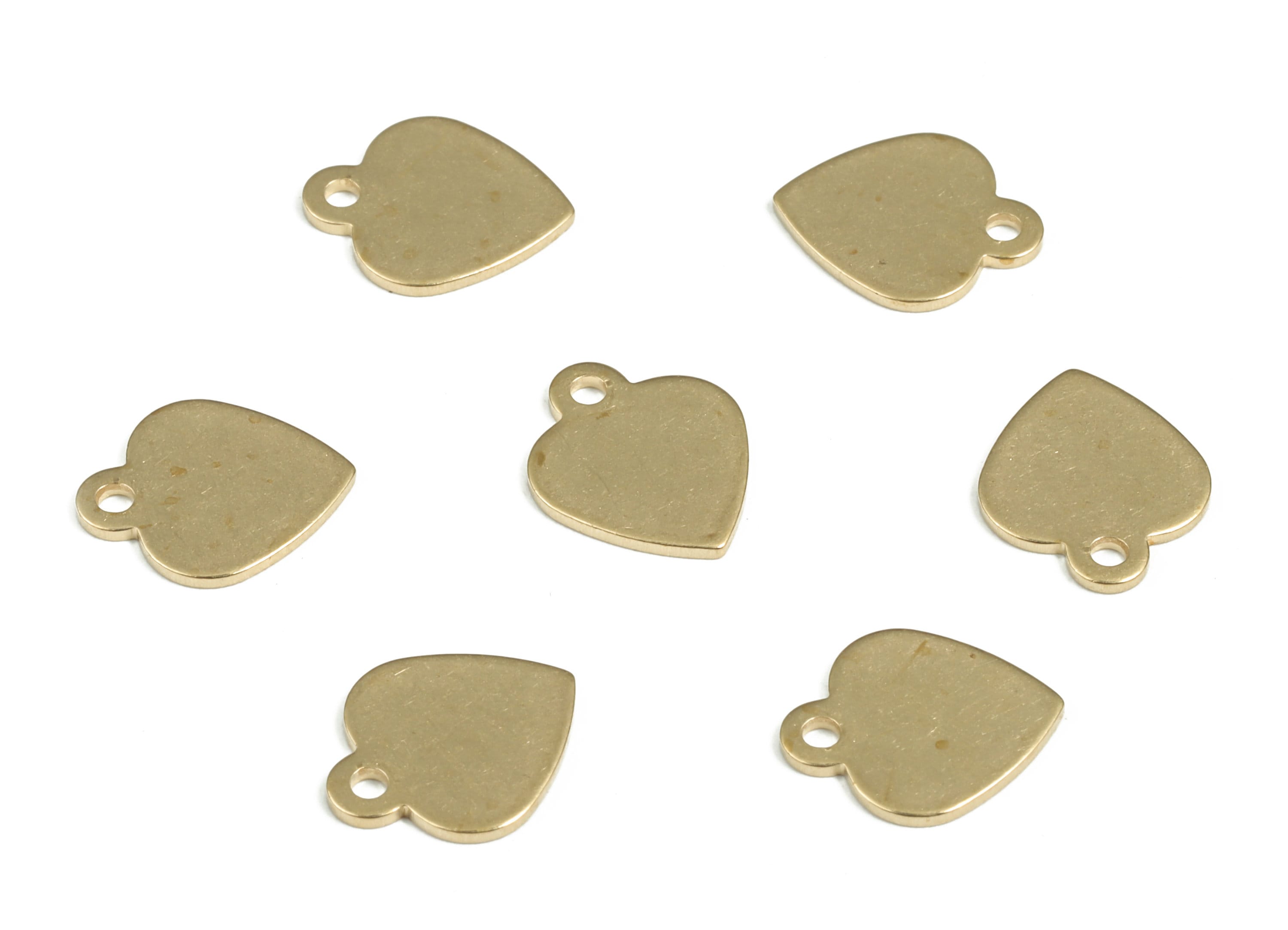 Brass Heart Earring Charms - Raw Brass Heart Pendant - Earring Findings - Jewelry Making Supplies - 11.83x9.9x0.79mm - PP3955 - DOMEDBAZAAR