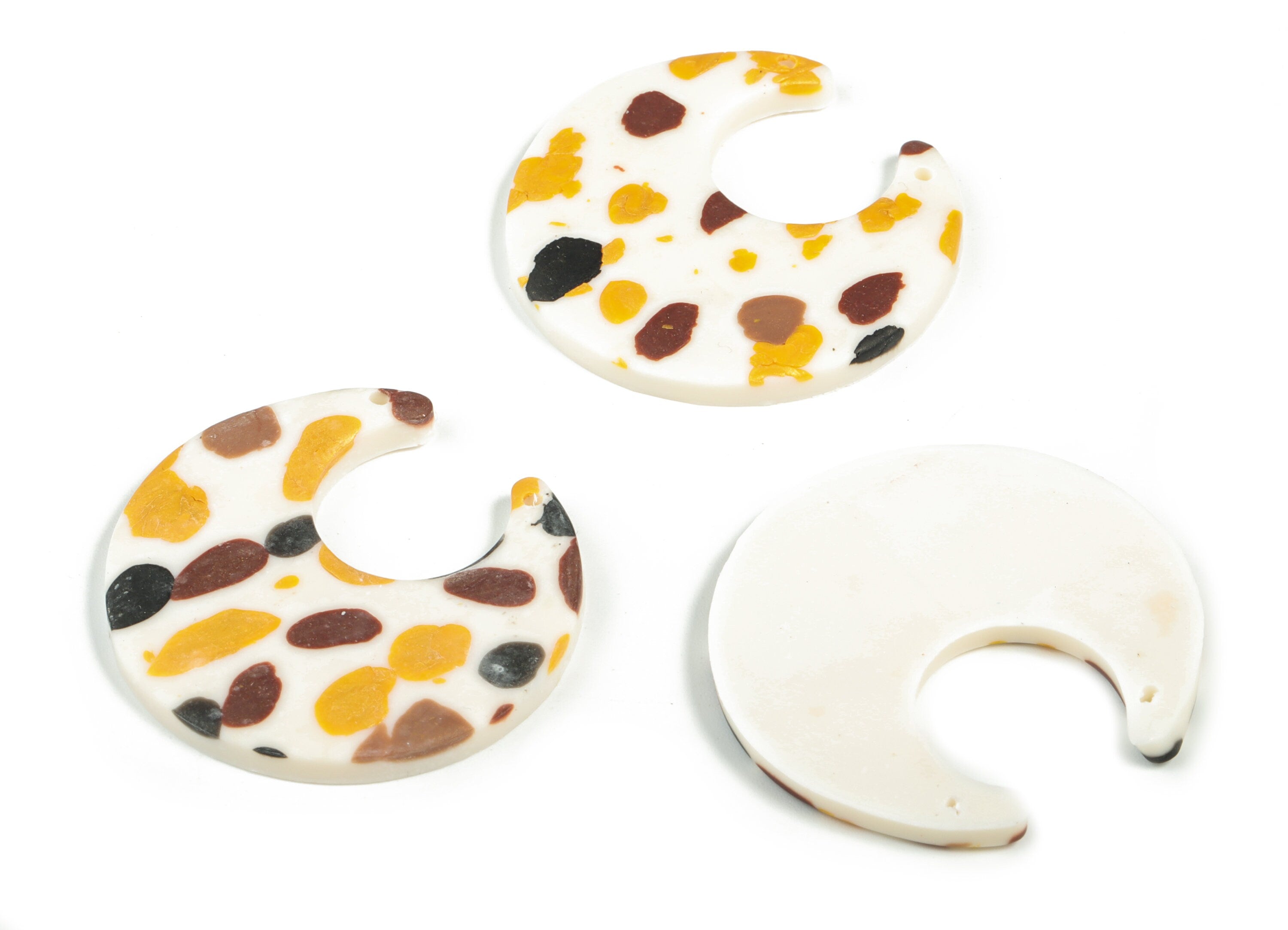 PolymerClay U Earring Connector - PolymerClay Moon Charms and Pandant - Earring Findings - Jewelry Handmade - 40.88x38.99x3.81mm - PC2281 - DOMEDBAZAAR