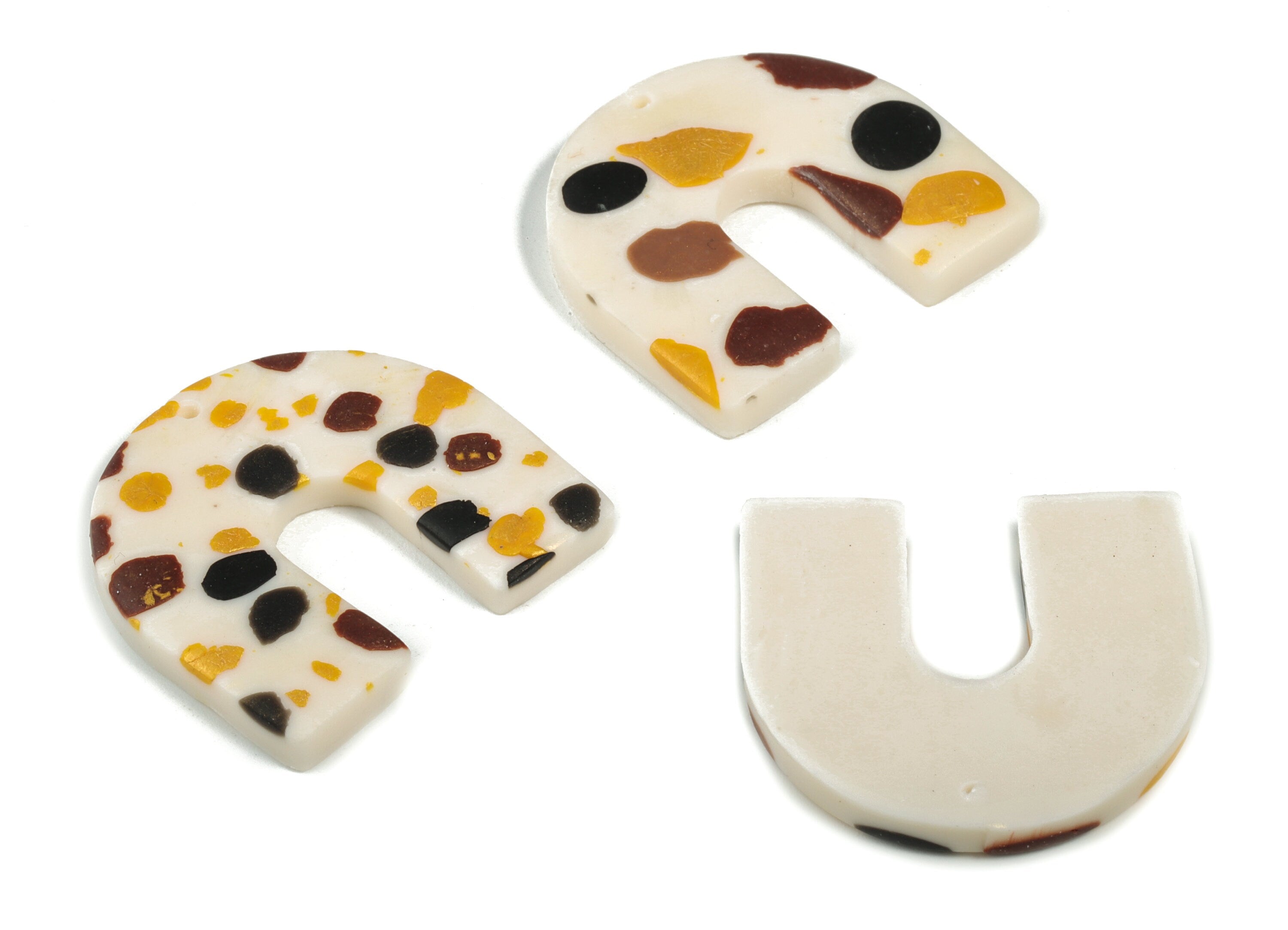 Polymer Clay U Earring Charms - Polymer Clay U Pandant - Earring Findings - Jewellery Handmade - 33.19x29.83x3.87mm - PC2257A - DOMEDBAZAAR