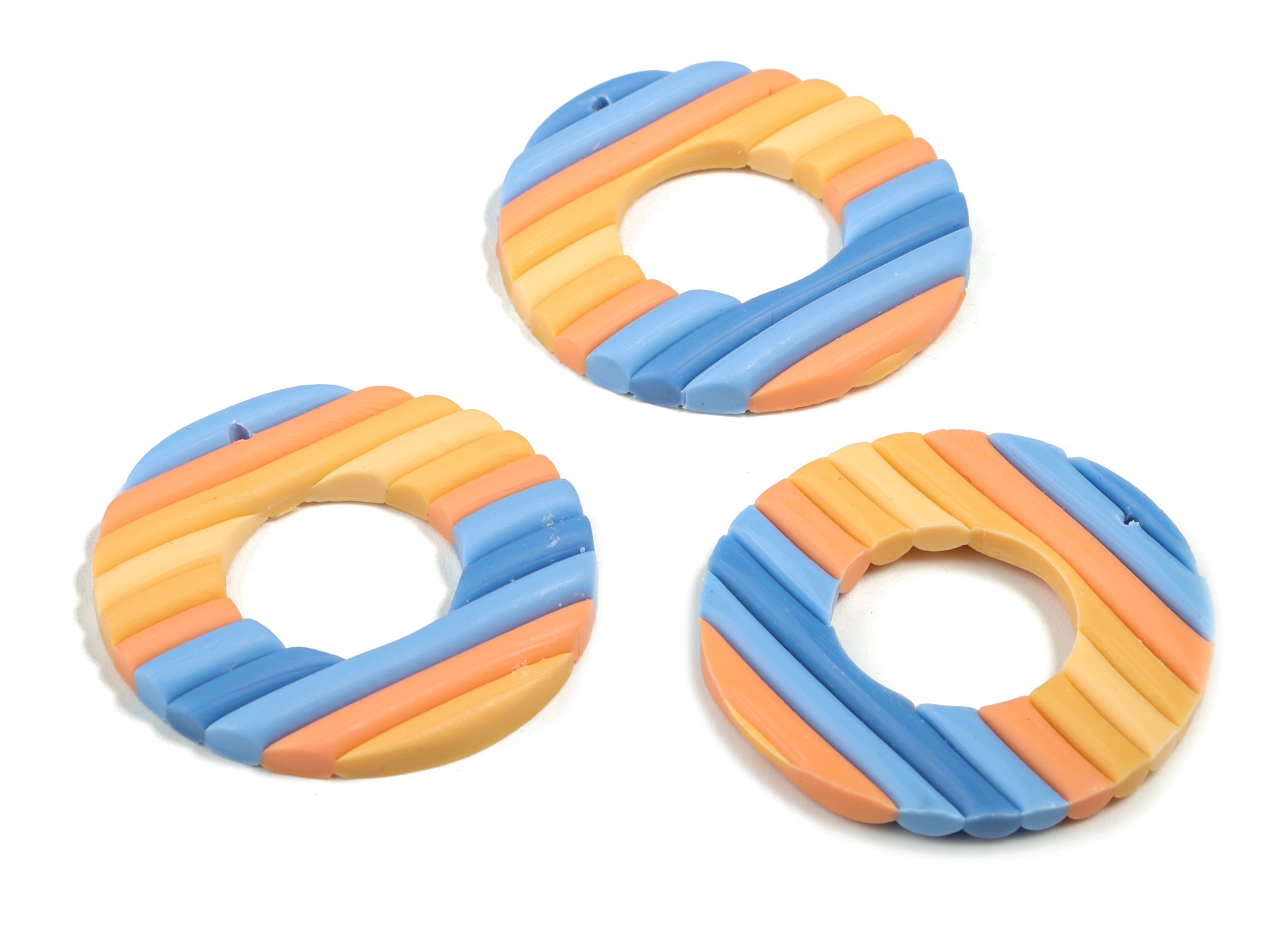 PolymerClay Round Earring Charms - PolymerClay Circle Pandant - Earring Findings - Jewelry Handmade - 39.52x39.43x3.81mm - PC2291 - DOMEDBAZAAR