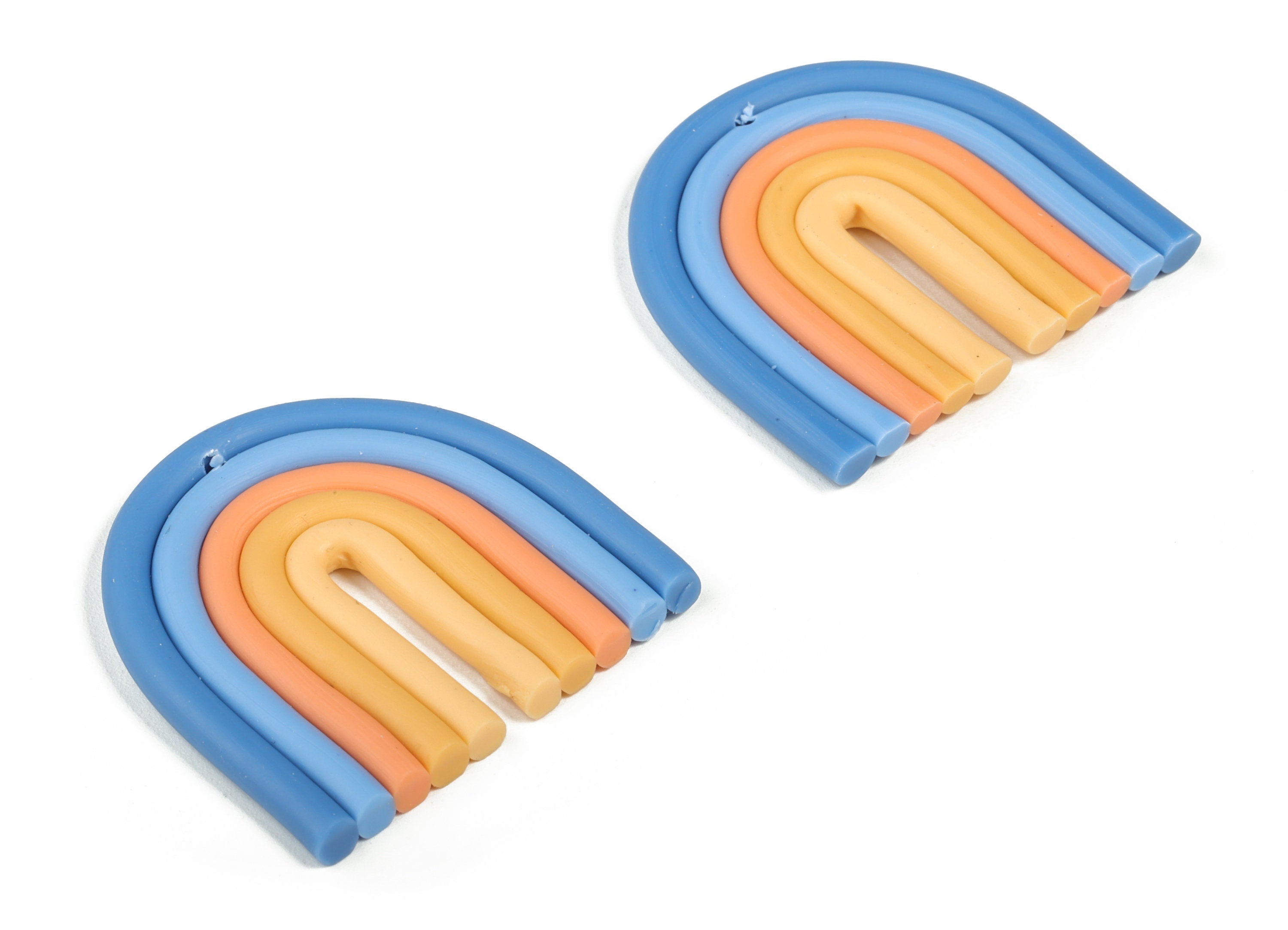 PolymerClay Rainbow Earring Charms - PolymerClay Rainbow Pandant - Earring Findings - Jewelry Handmade - 38.21x38.31x3.64mm - PC2250B - DOMEDBAZAAR