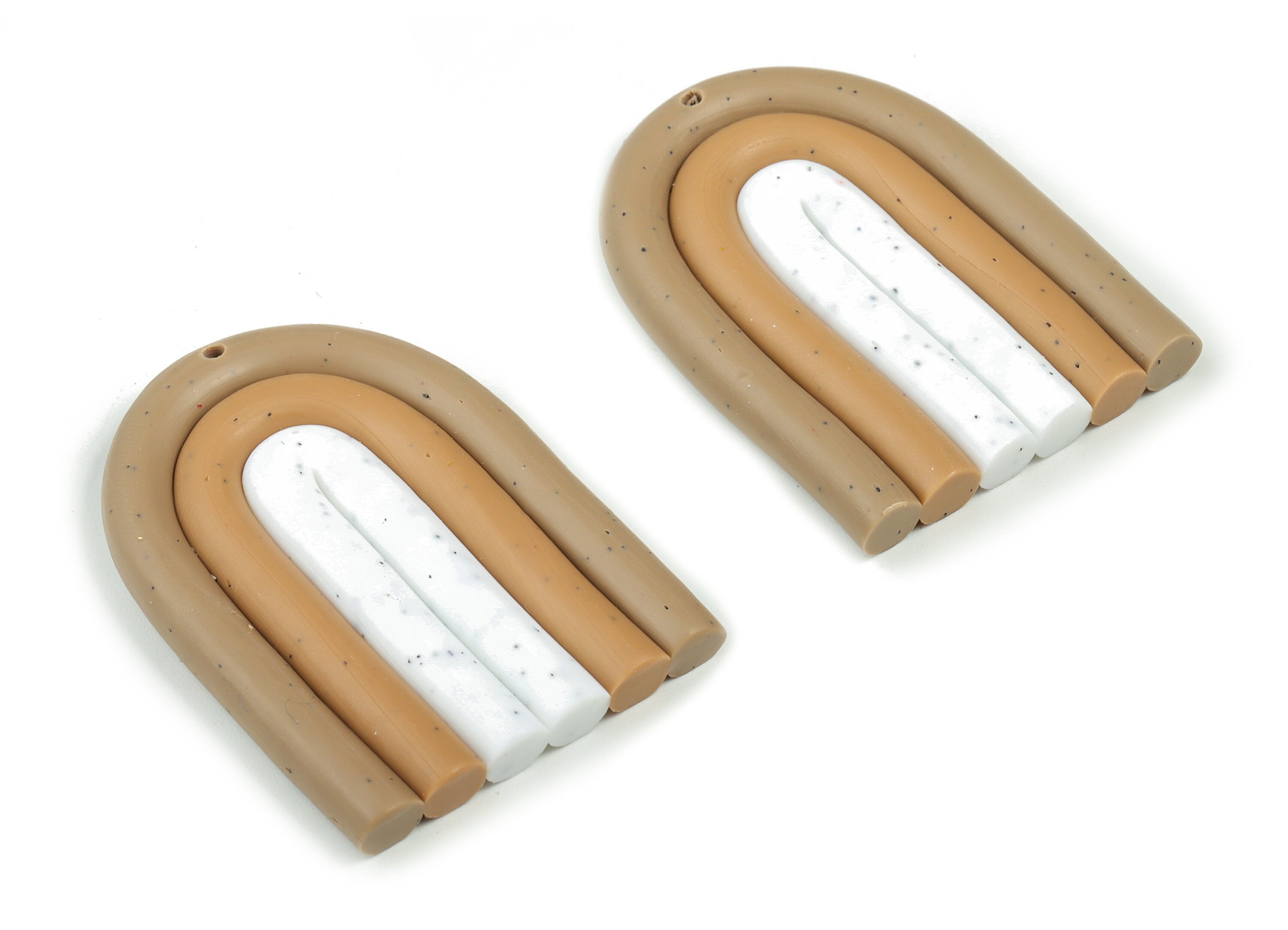 PolymerClay Rainbow Earring Charms - PolymerClay Rainbow Pandant - Earring Findings - Jewelry Handmade - 42.61x32.07x5.61mm - PC2255A - DOMEDBAZAAR