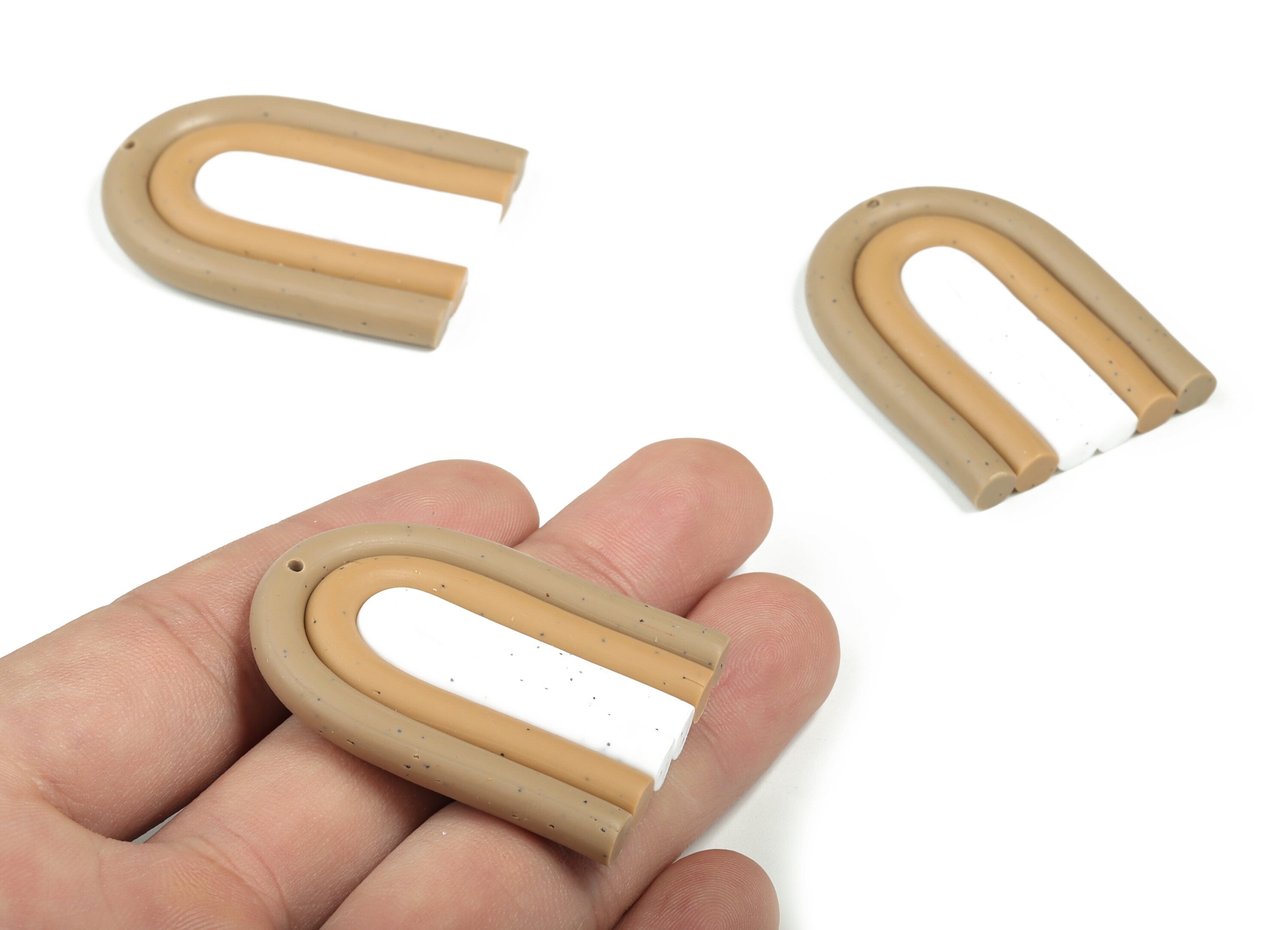 PolymerClay Rainbow Earring Charms - PolymerClay Rainbow Pandant - Earring Findings - Jewelry Handmade - 42.61x32.07x5.61mm - PC2255A - DOMEDBAZAAR