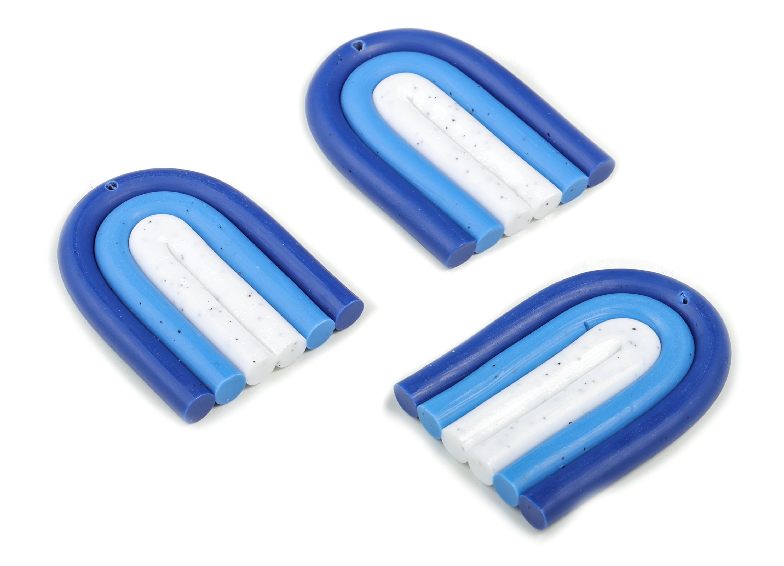 PolymerClay Rainbow Earring Charms - PolymerClay Rainbow Pandant - Earring Findings - Jewelry Handmade - 43.08x31.77x5.34mm - PC2255B - DOMEDBAZAAR