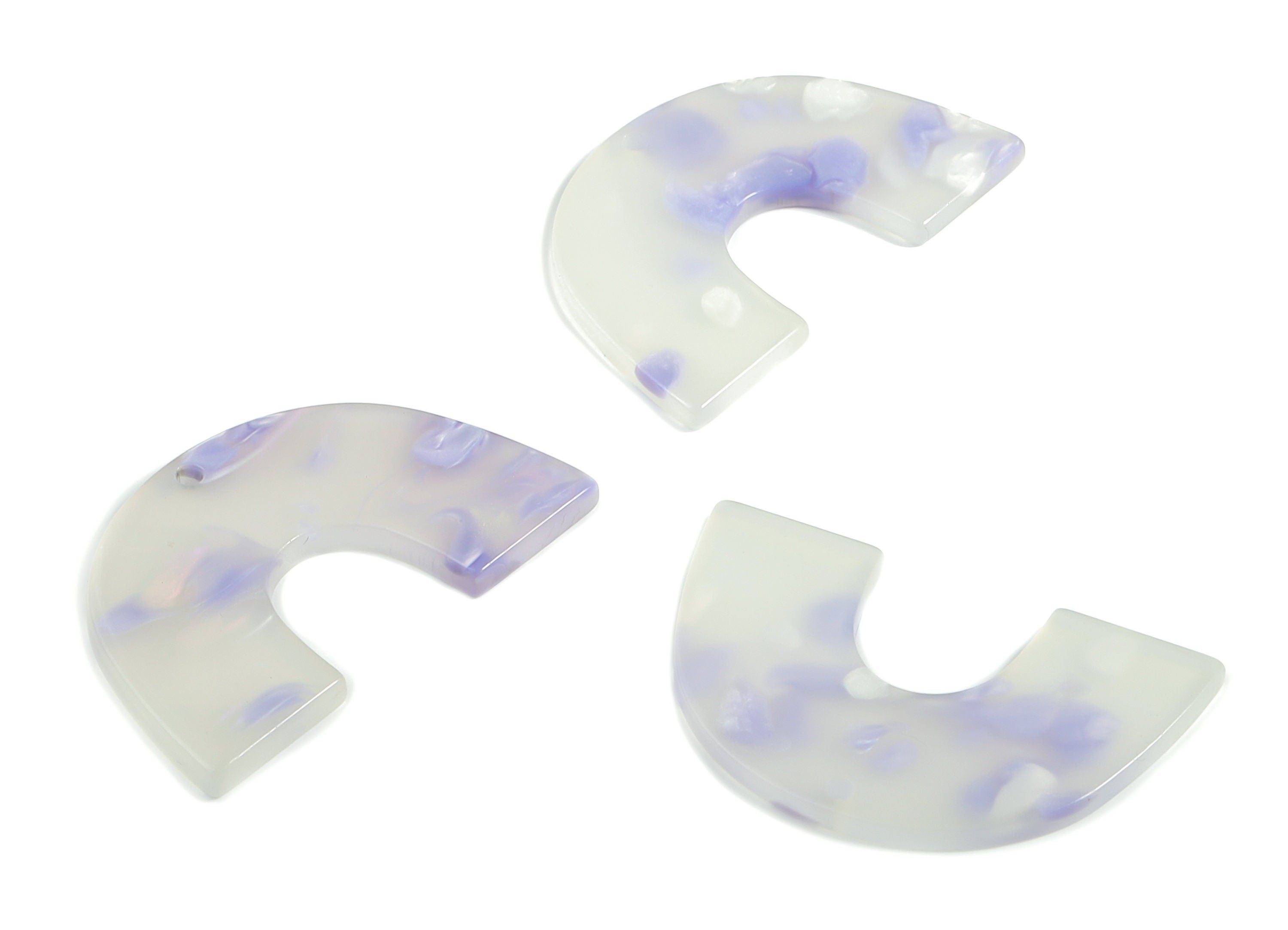 Acrylic Semicircle Earring Charm - Acrylic U Pendant - Earring Finding - Jewelry Supply - Color Code:A594 – 40.22x25.72x2.49mm - AC2018-A594 - DOMEDBAZAAR