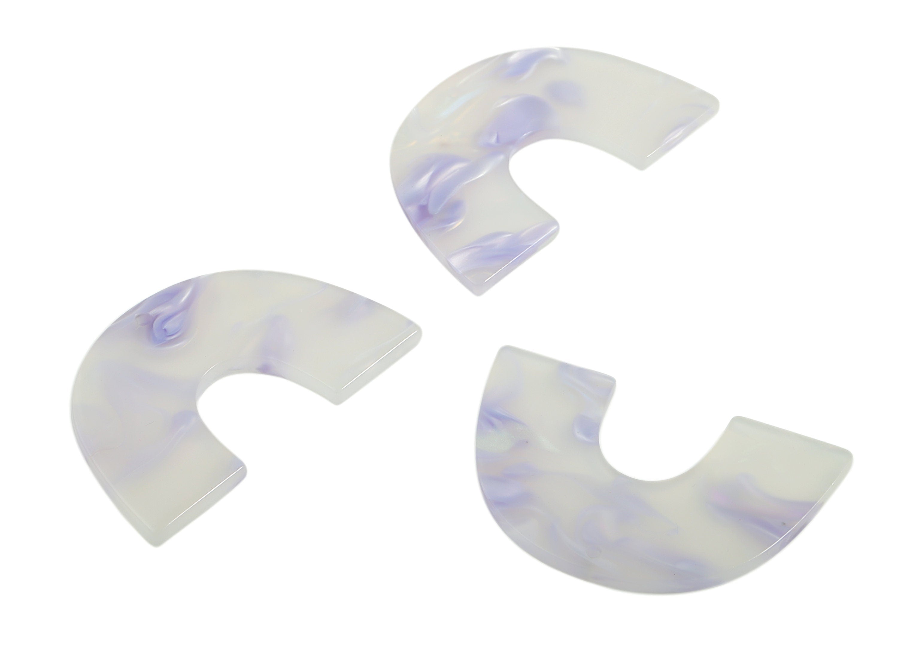 Acrylic Semicircle Earring Charm - Acrylic U Pendant- Earring Finding - Jewelry Supplies- Color Code:A595 – 40.35x25.79x2.78mm - AC2018-A595 - DOMEDBAZAAR