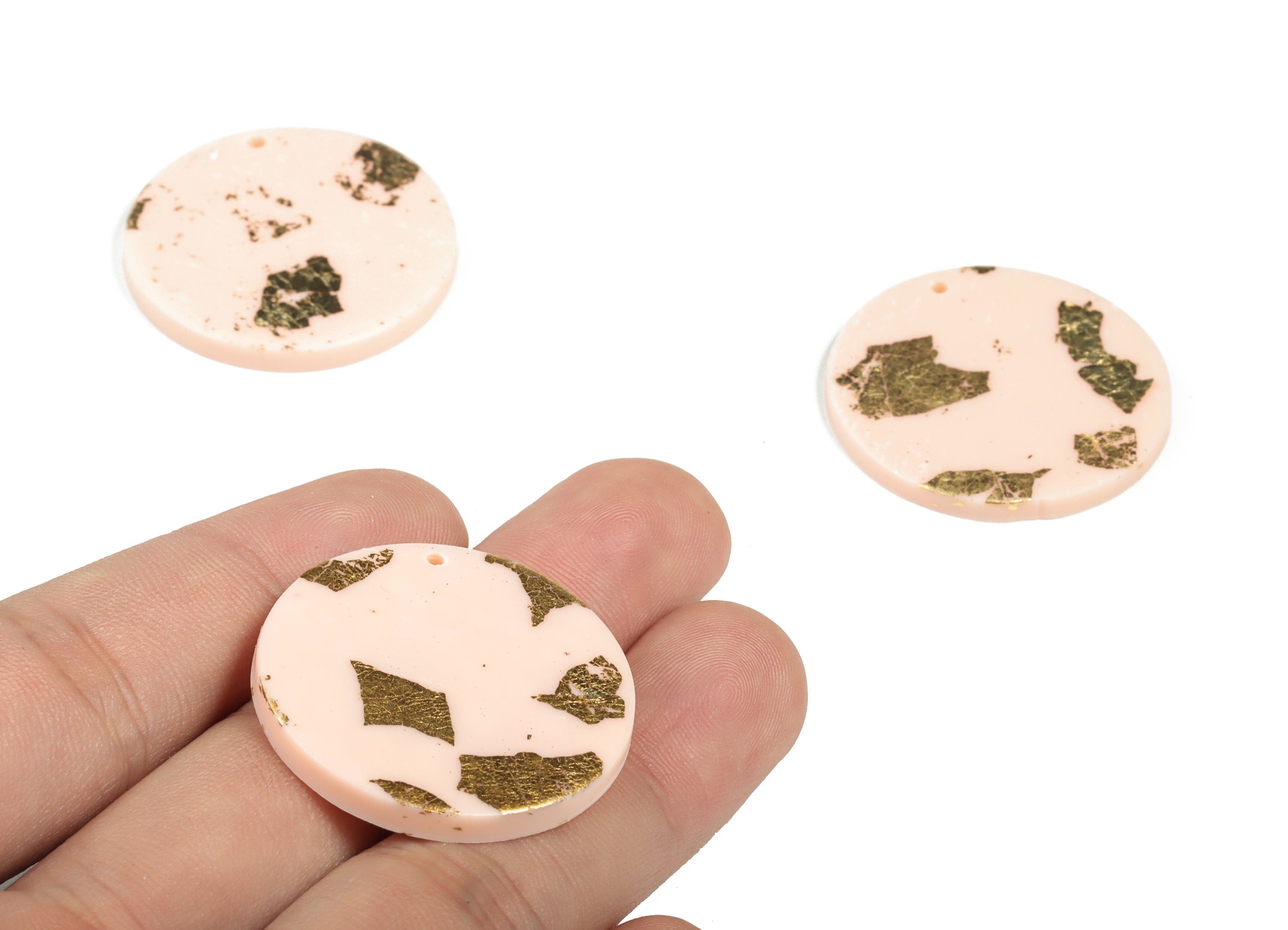 PolymerClay Round Earring Charms - PolymerClay Circle Pandant - Earring Findings - Jewelry Handmade - 32.16x31.98x3.24mm - PC2264B - DOMEDBAZAAR