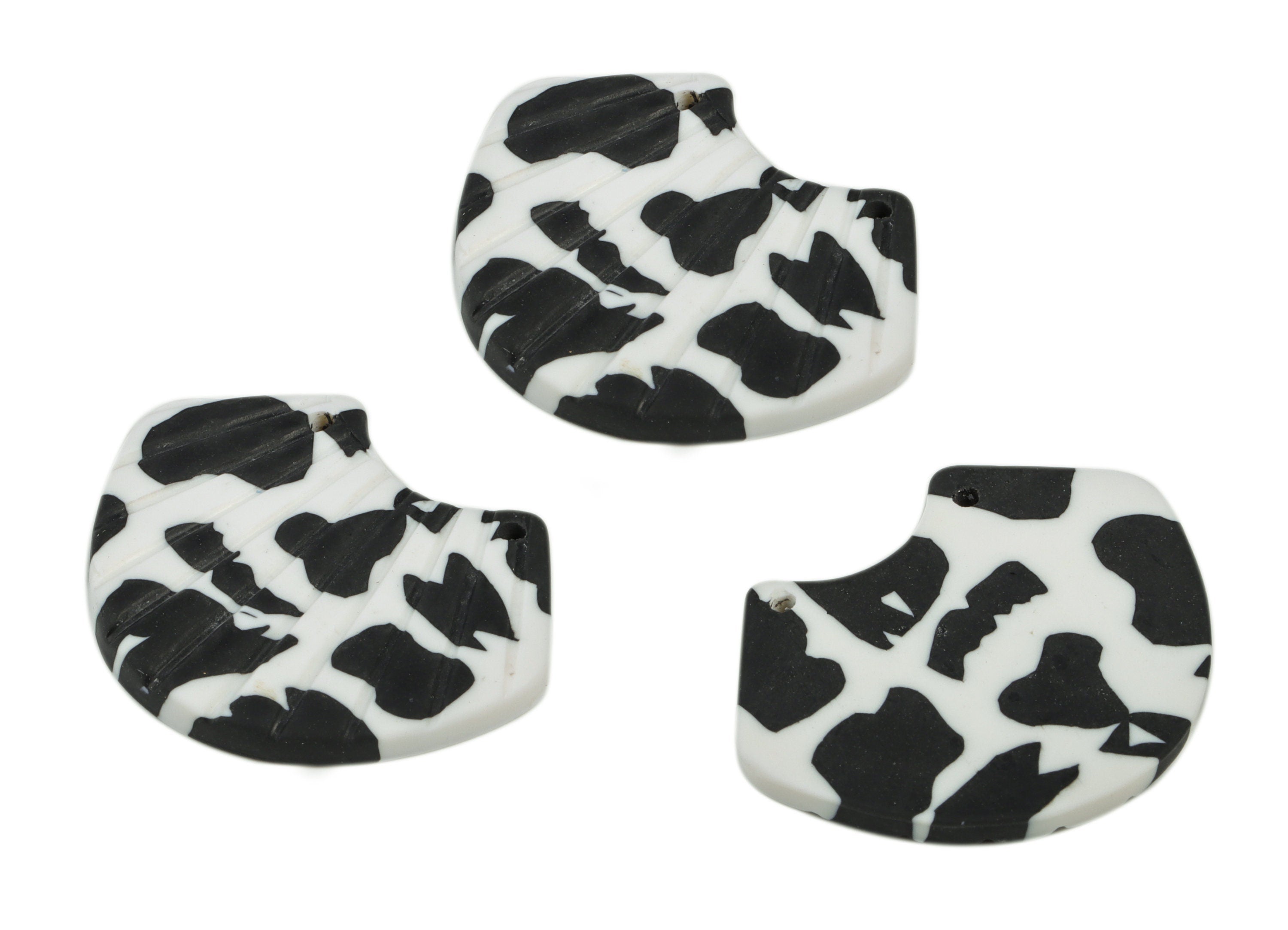 PolymerClay Sector Earring Connector - PolymerClay Sector Charms and Pandant - Jewelry Handmade - 36.02x28.19x3.34mm - PC2282C - DOMEDBAZAAR