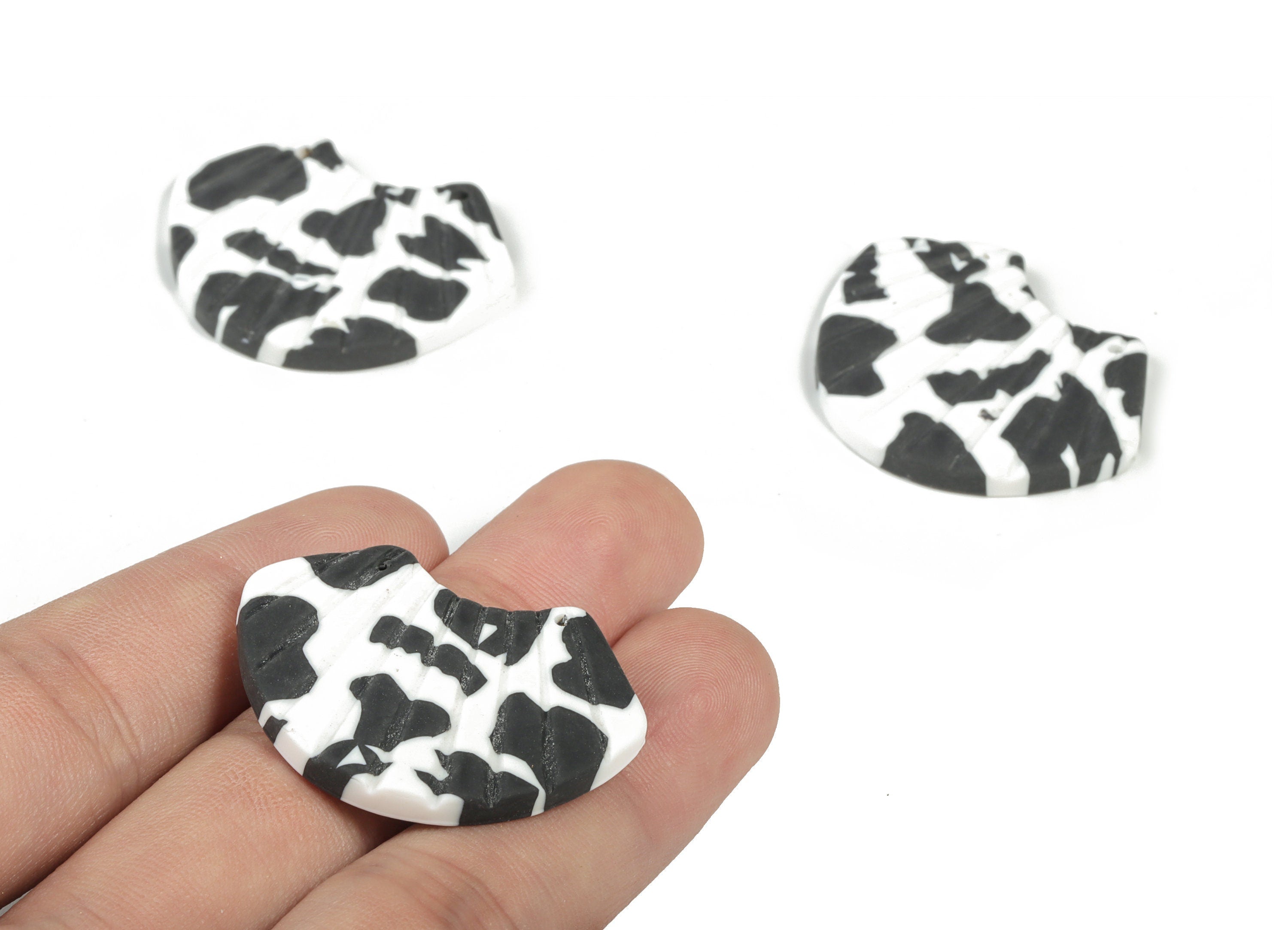 PolymerClay Sector Earring Connector - PolymerClay Sector Charms and Pandant - Jewelry Handmade - 36.02x28.19x3.34mm - PC2282C - DOMEDBAZAAR