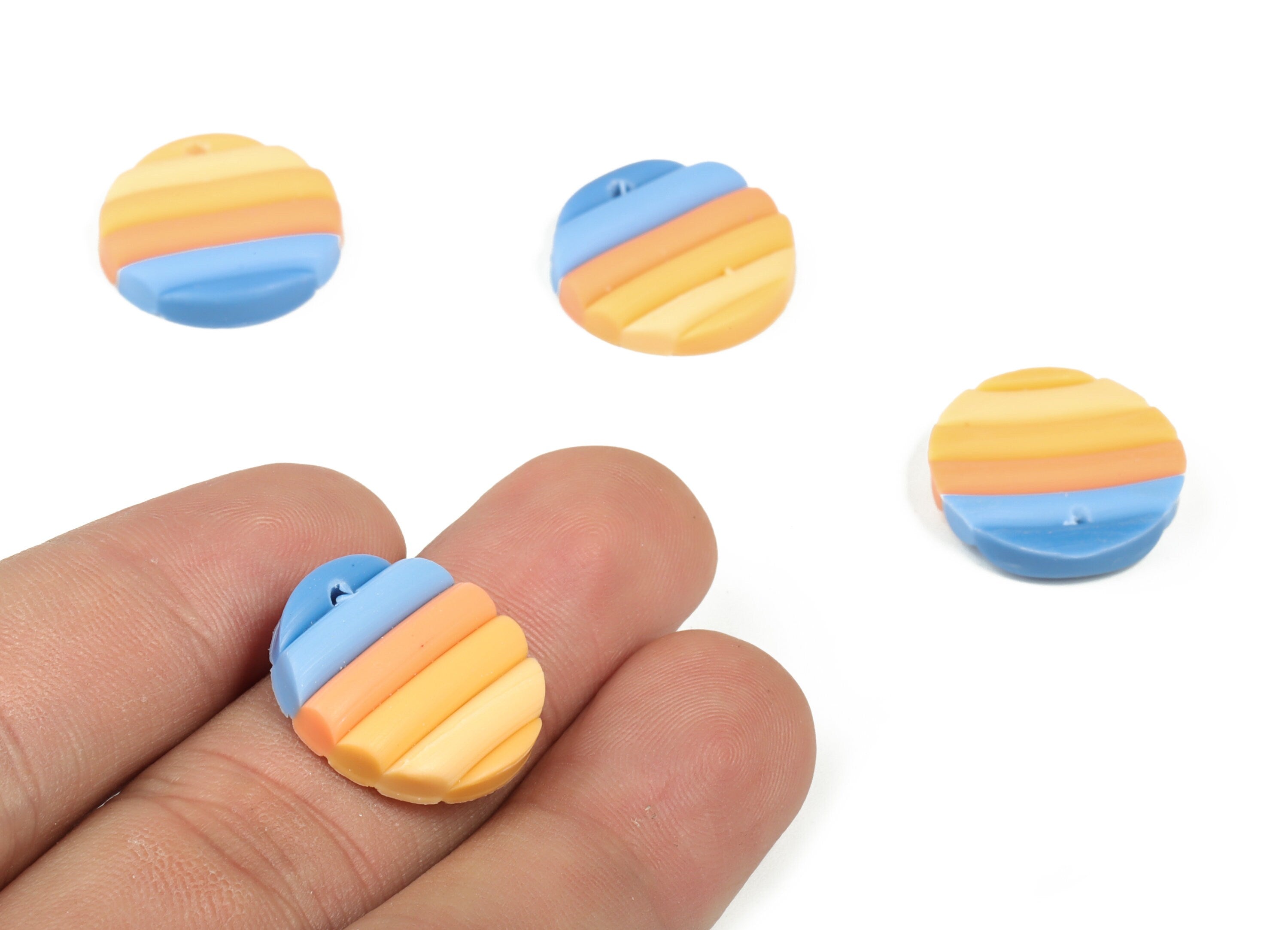 PolymerClay Round Earring Charms - PolymerClay Circle Pandant - Earring Findings - Jewelry Handmade -18.78x18.63x3.64mm - PC2298A - DOMEDBAZAAR